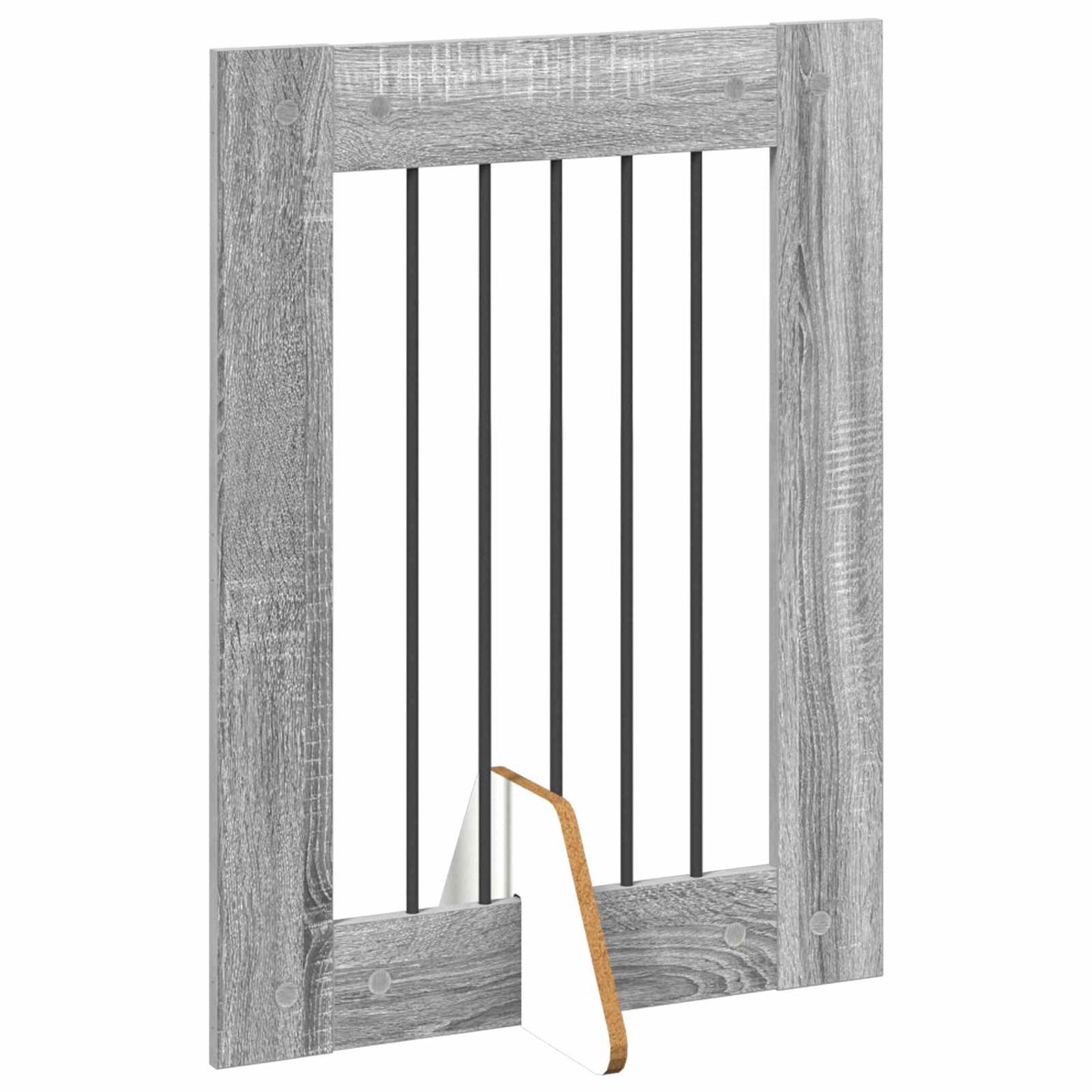 Foldable Dog Gate with Stands 2 pcs Grey Sonoma 120.5 cm
