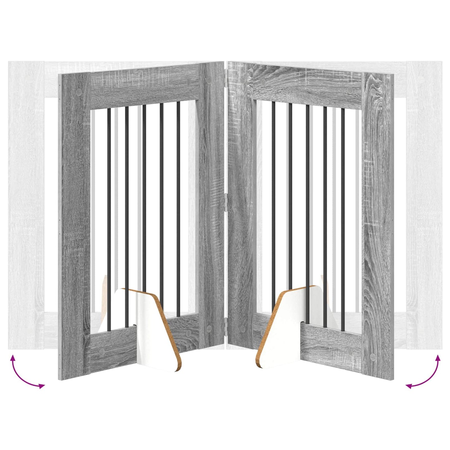 Dog Gate with Stands 2 pcs Grey Sonoma 60 x 80 cm