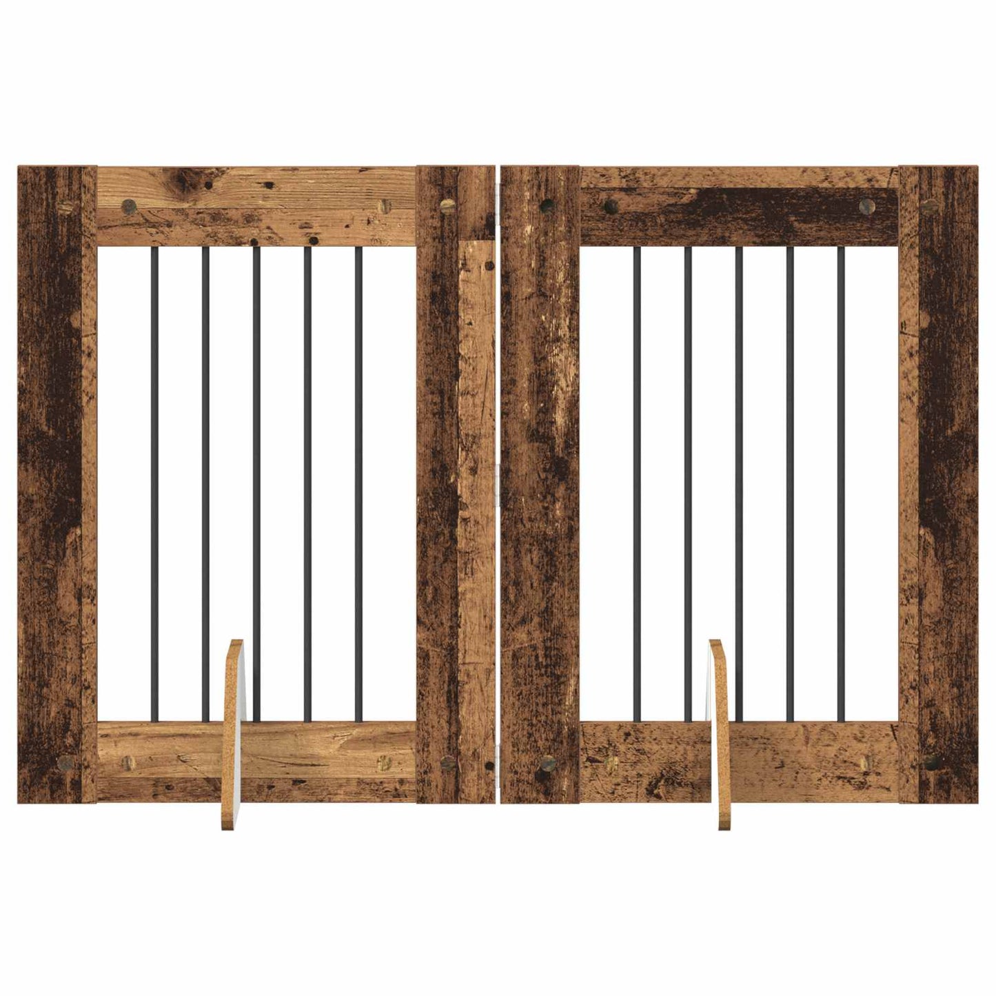 Dog Gate with Stands 2 pcs Old Wood 60 x 80 cm Engineered Wood
