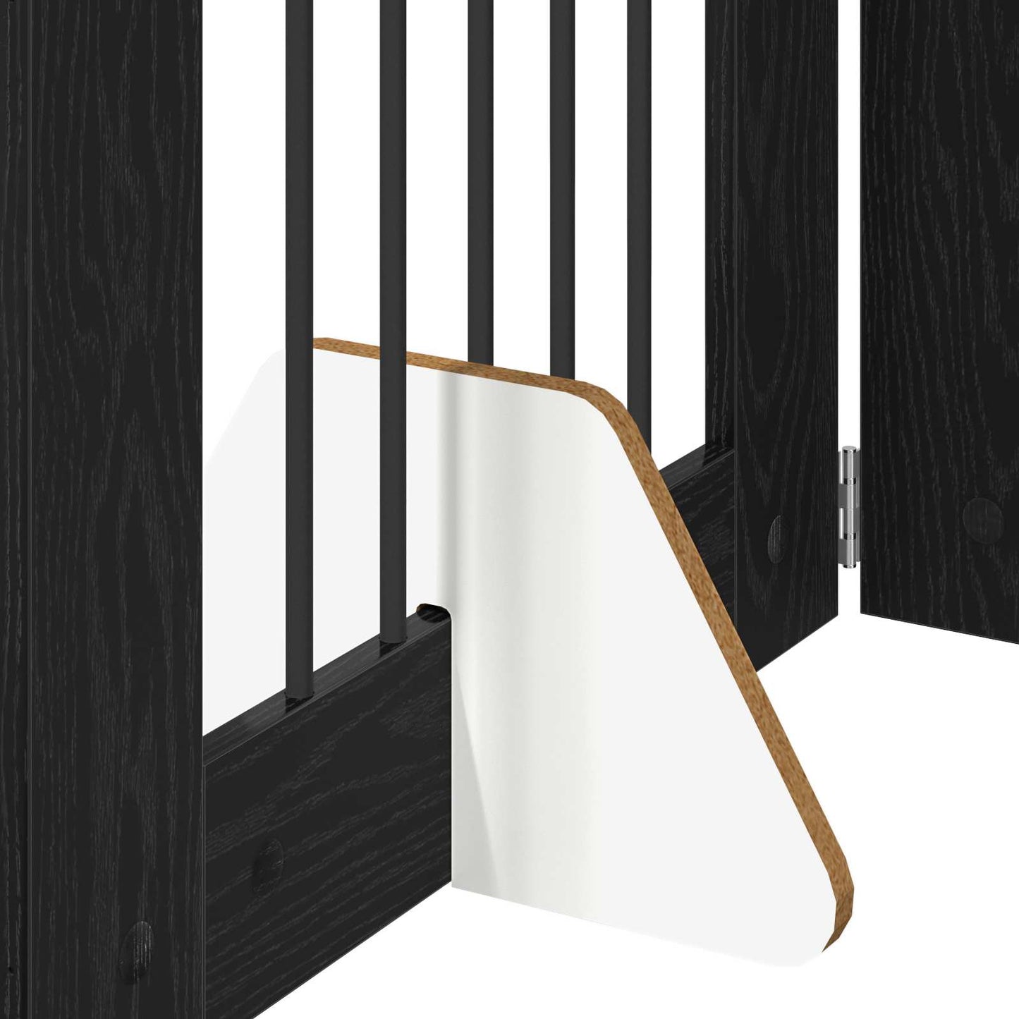 Foldable Dog Gate with Stands 4 pcs Black Oak 241 cm