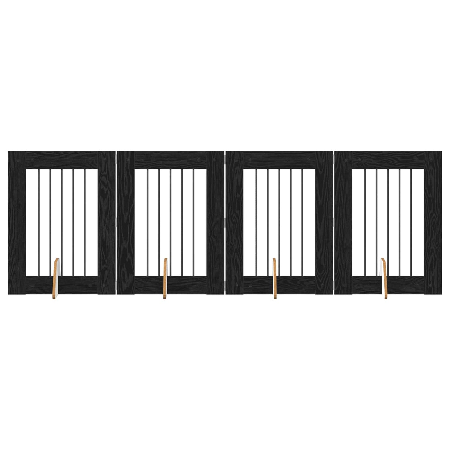 Dog Gate with Stands 4 pcs Black Oak 60 x 80 cm Engineered Wood