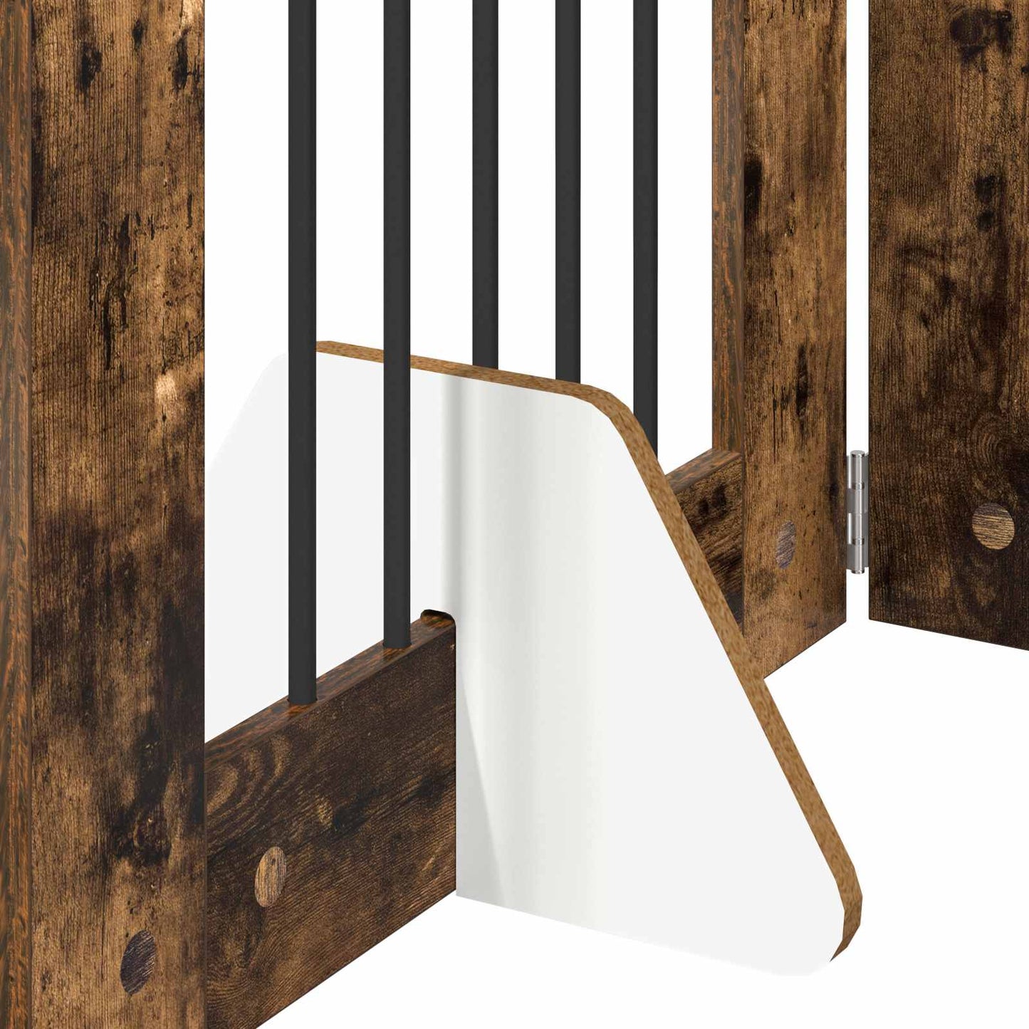 Foldable Dog Gate with Stands 4 pcs Smoked Oak 241 cm