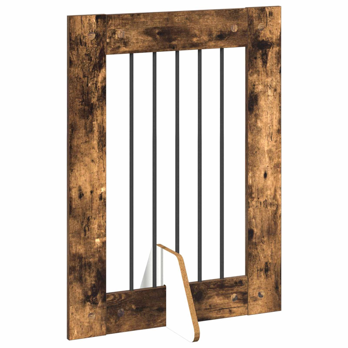 Foldable Dog Gate with Stands 4 pcs Smoked Oak 241 cm