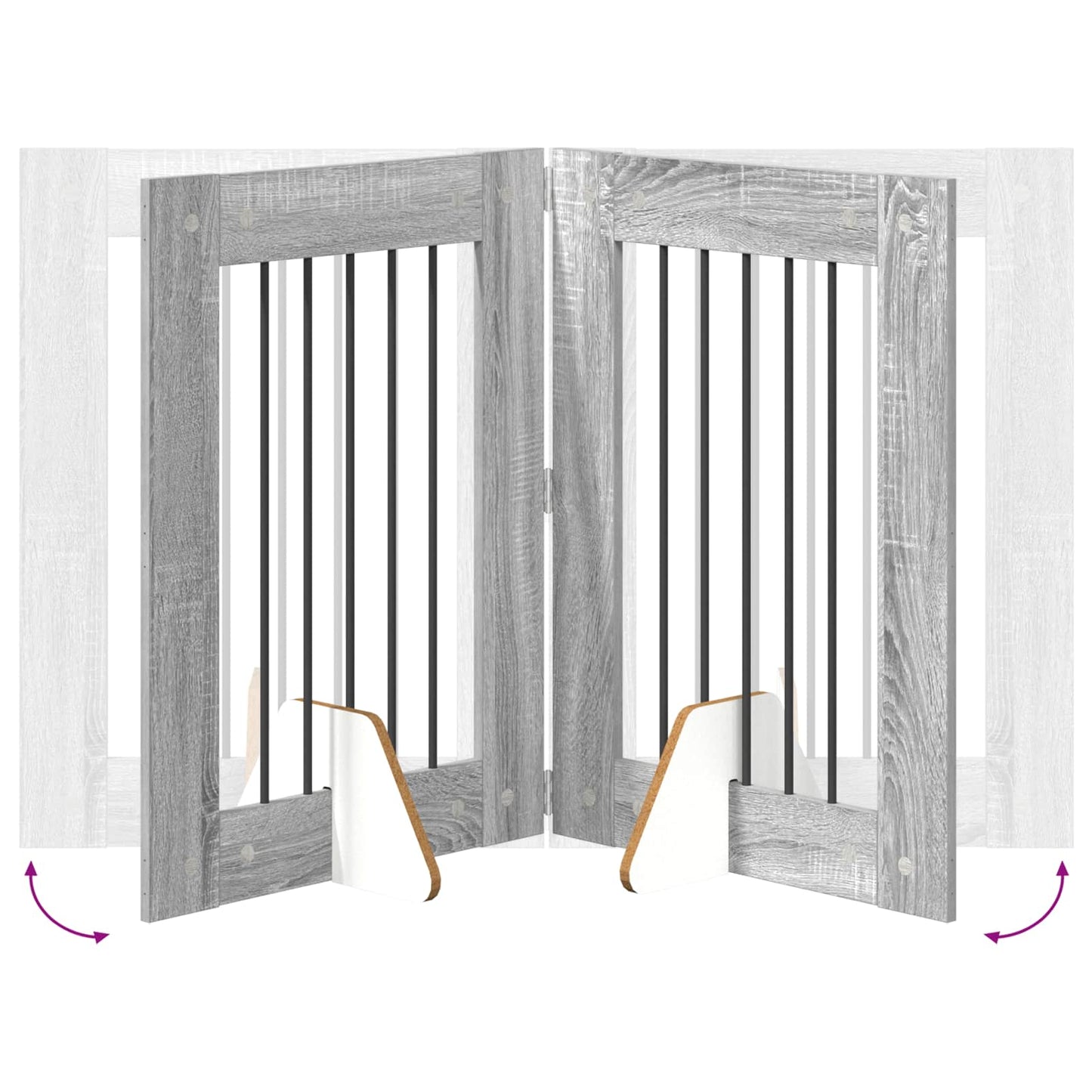 Foldable Dog Gate with Stands 6 pcs Grey Sonoma 362 cm