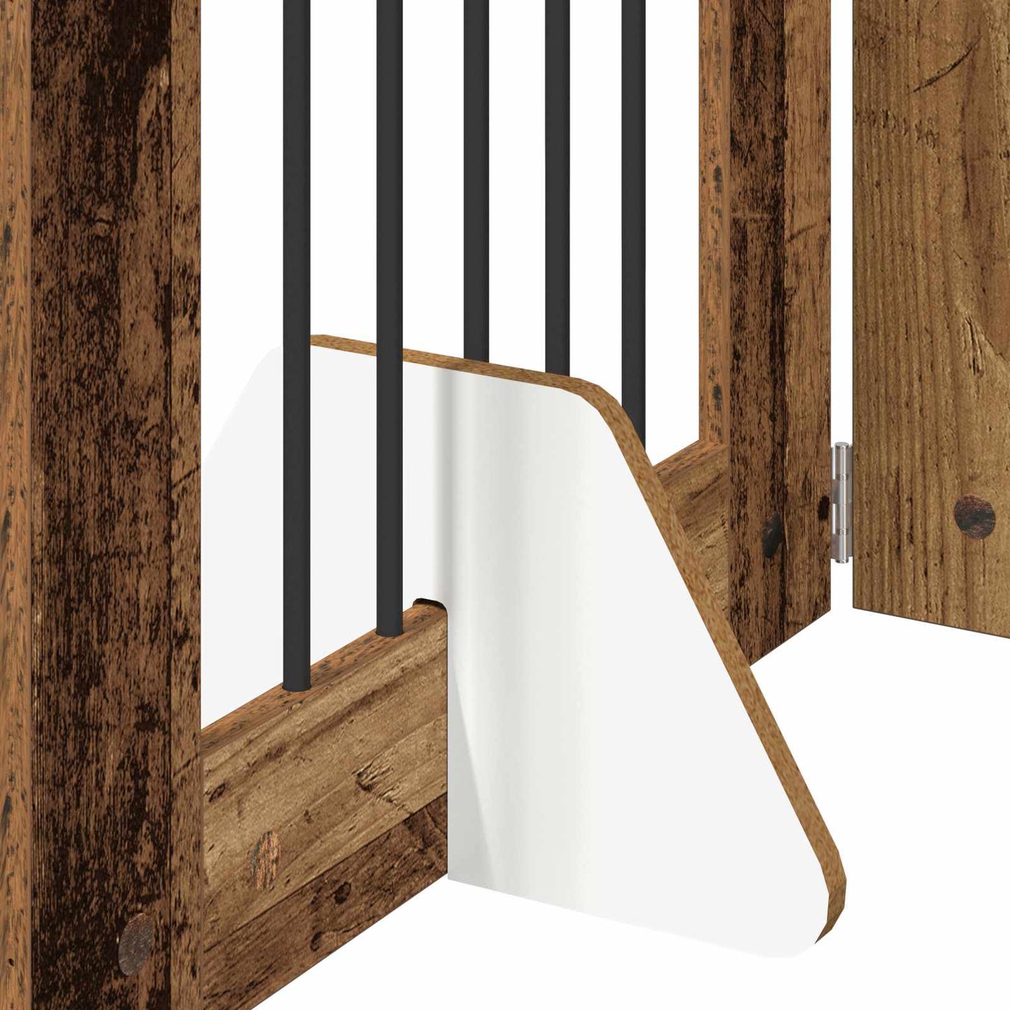 Dog Gate with Stands 6 pcs Old Wood 60 x 80 cm Engineered Wood
