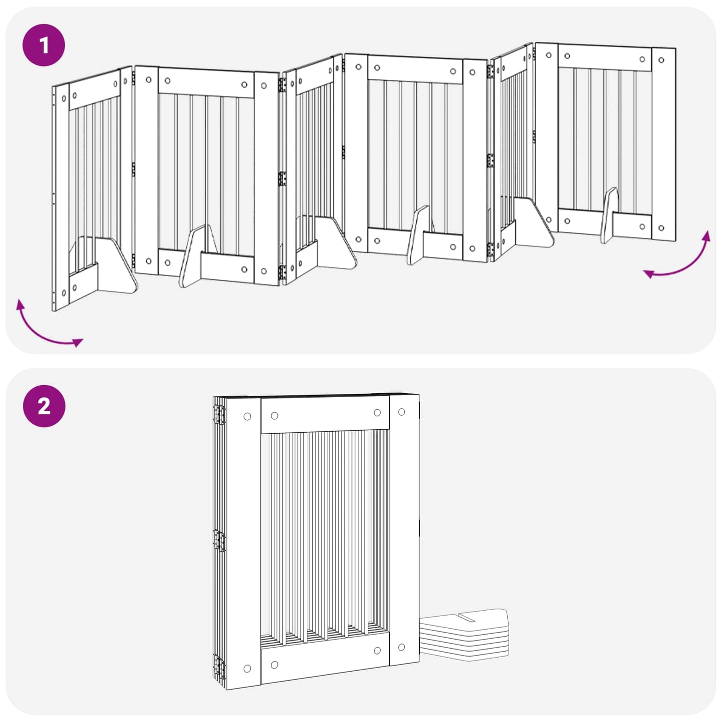 Dog Gate with Stands 6 pcs Old Wood 60 x 80 cm Engineered Wood