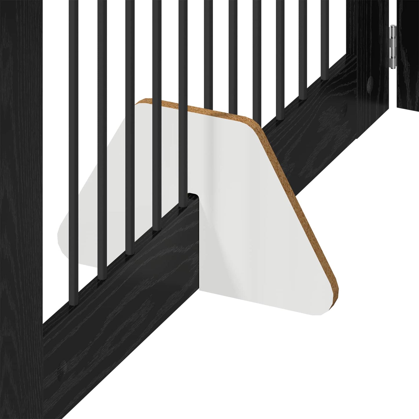 Foldable Dog Gate with Stands 2 pcs Black Oak 200.5 cm