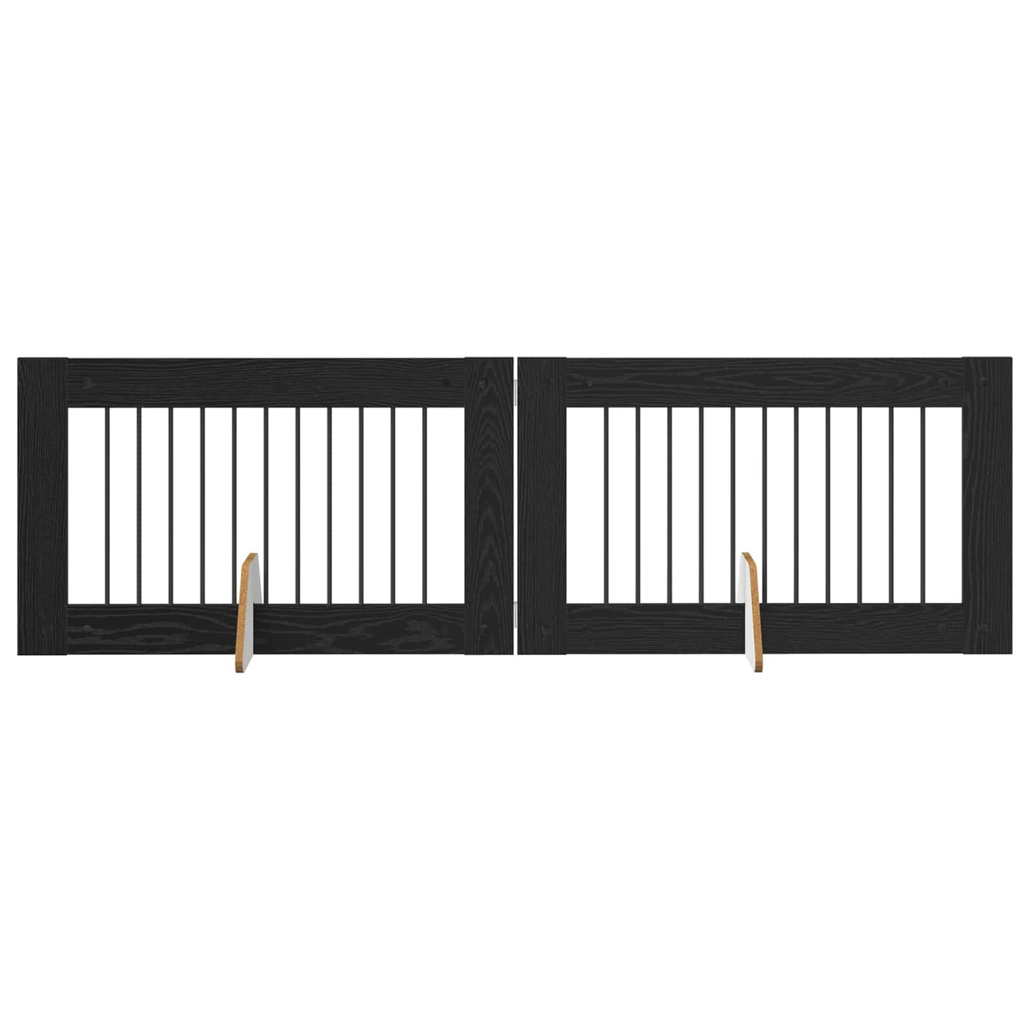 Dog Gate with Stands 2 pcs Black Oak 100 x 60 cm