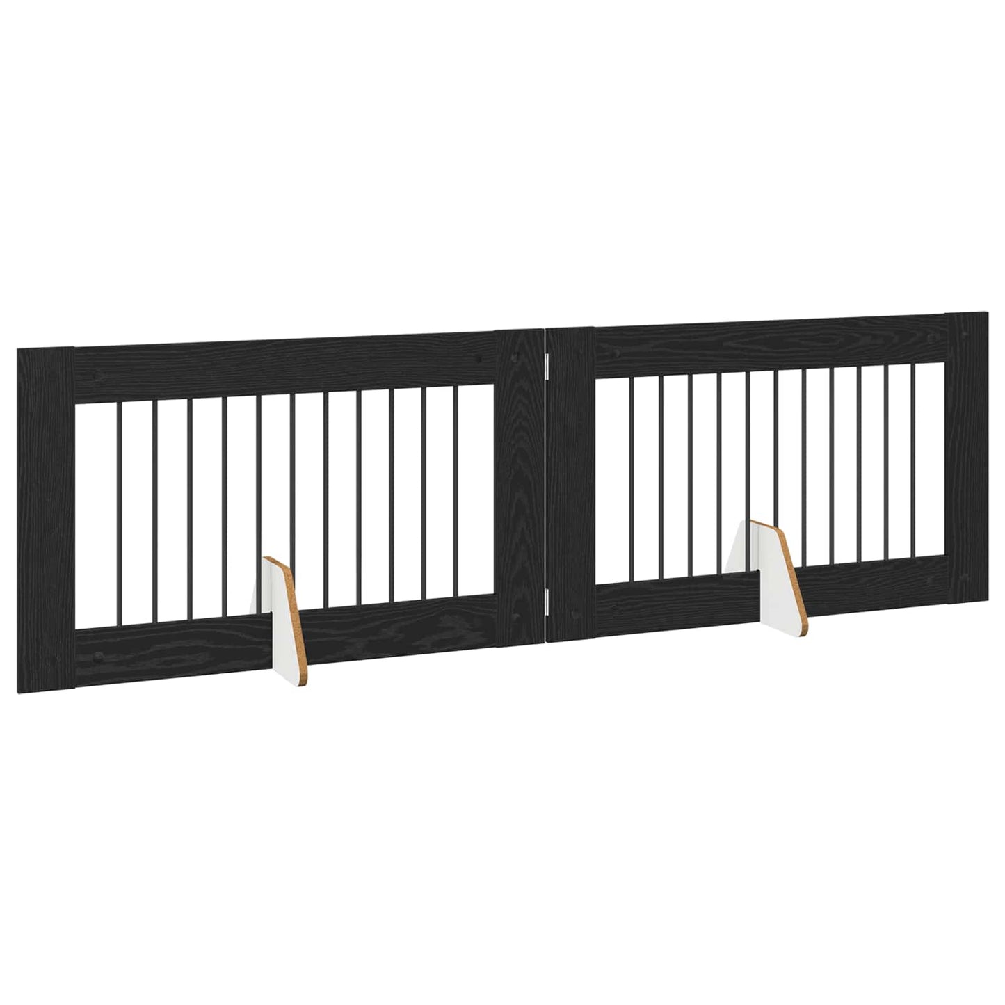 Dog Gate with Stands 2 pcs Black Oak 100 x 60 cm