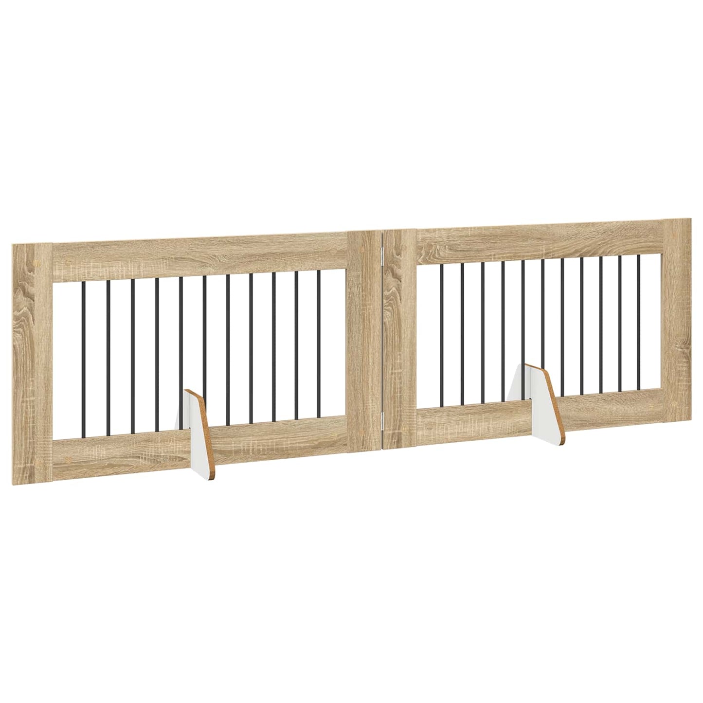 Foldable Dog Gate with Stands 2 pcs Sonoma Oak 200.5 cm