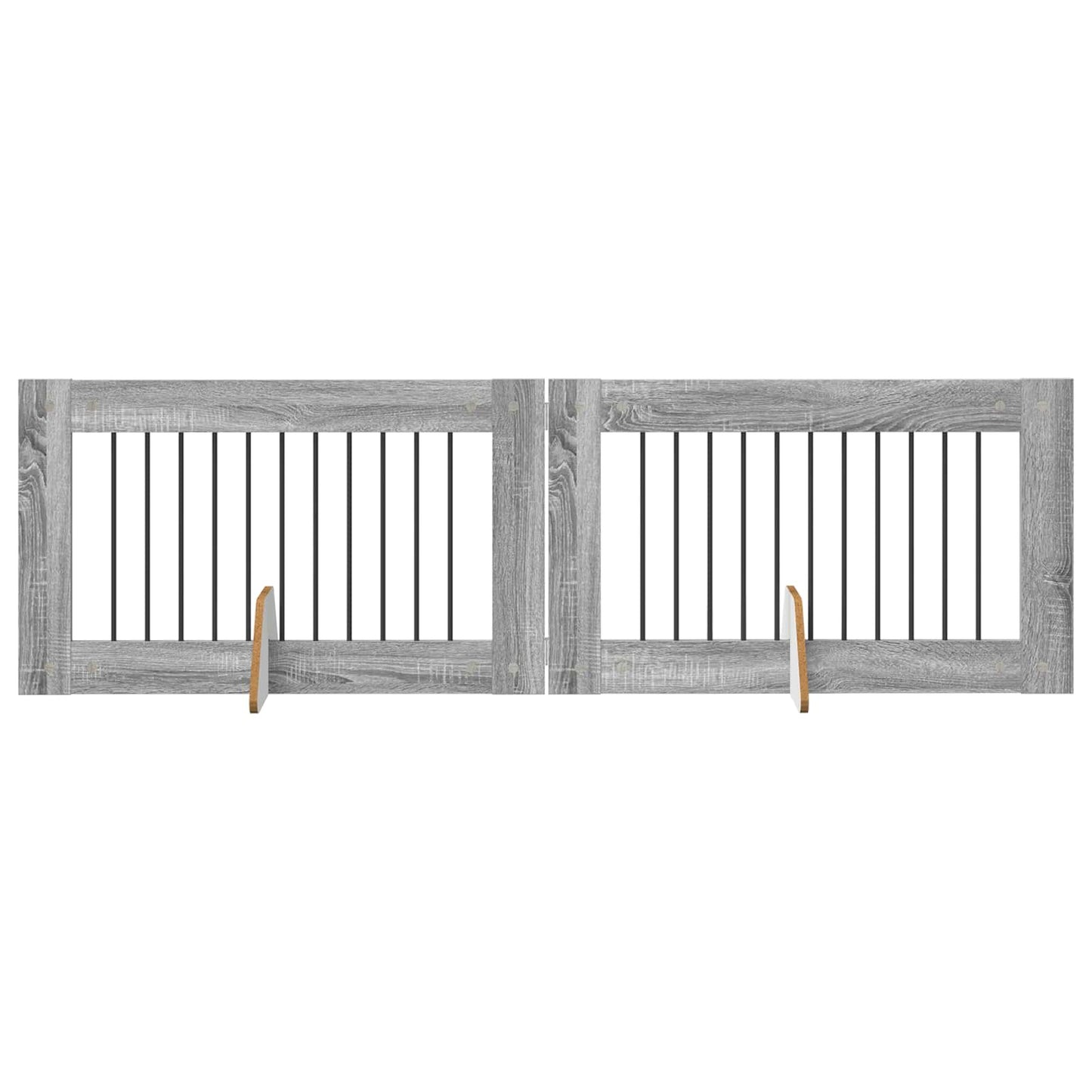 Dog Gate with Stands 2 pcs Grey Sonoma 100 x 60 cm
