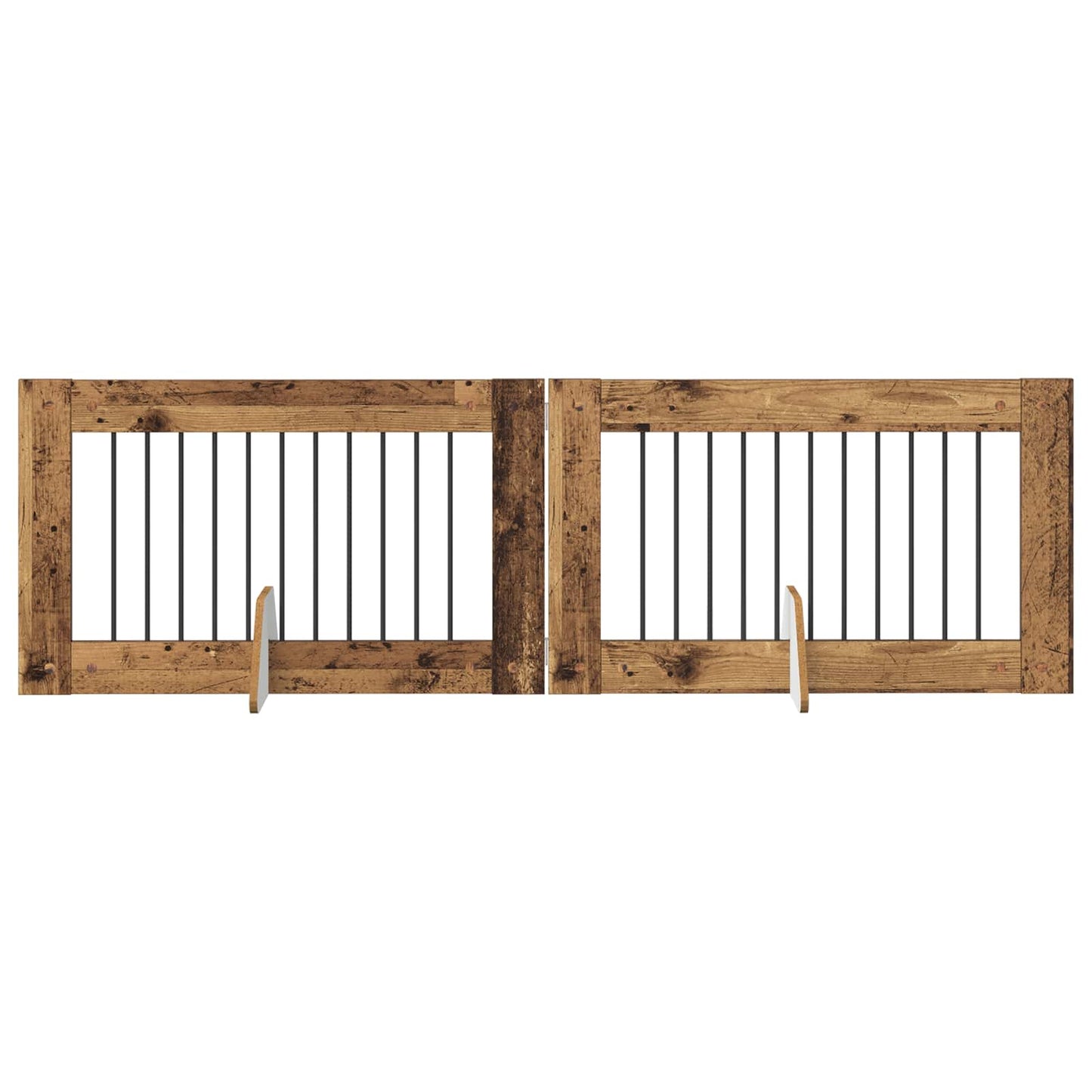 Dog Gate with Stands 2 pcs Old Wood 100 x 60 cm Engineered Wood