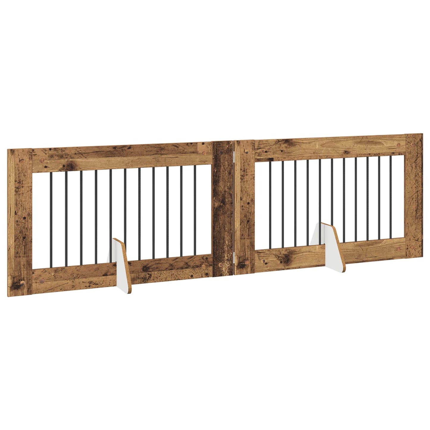 Dog Gate with Stands 2 pcs Old Wood 100 x 60 cm Engineered Wood