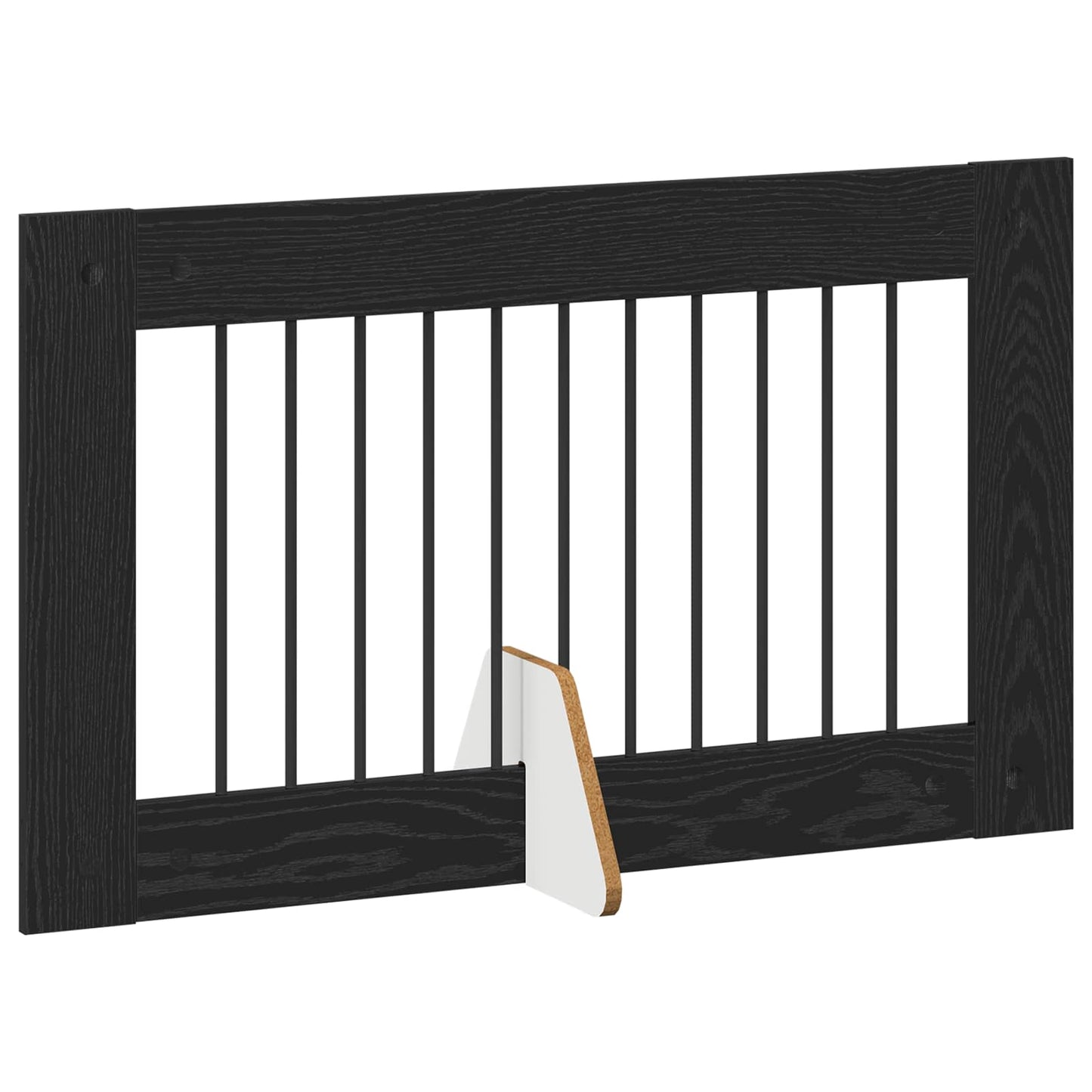 Foldable Dog Gate with Stands 4 pcs Black Oak 401 cm