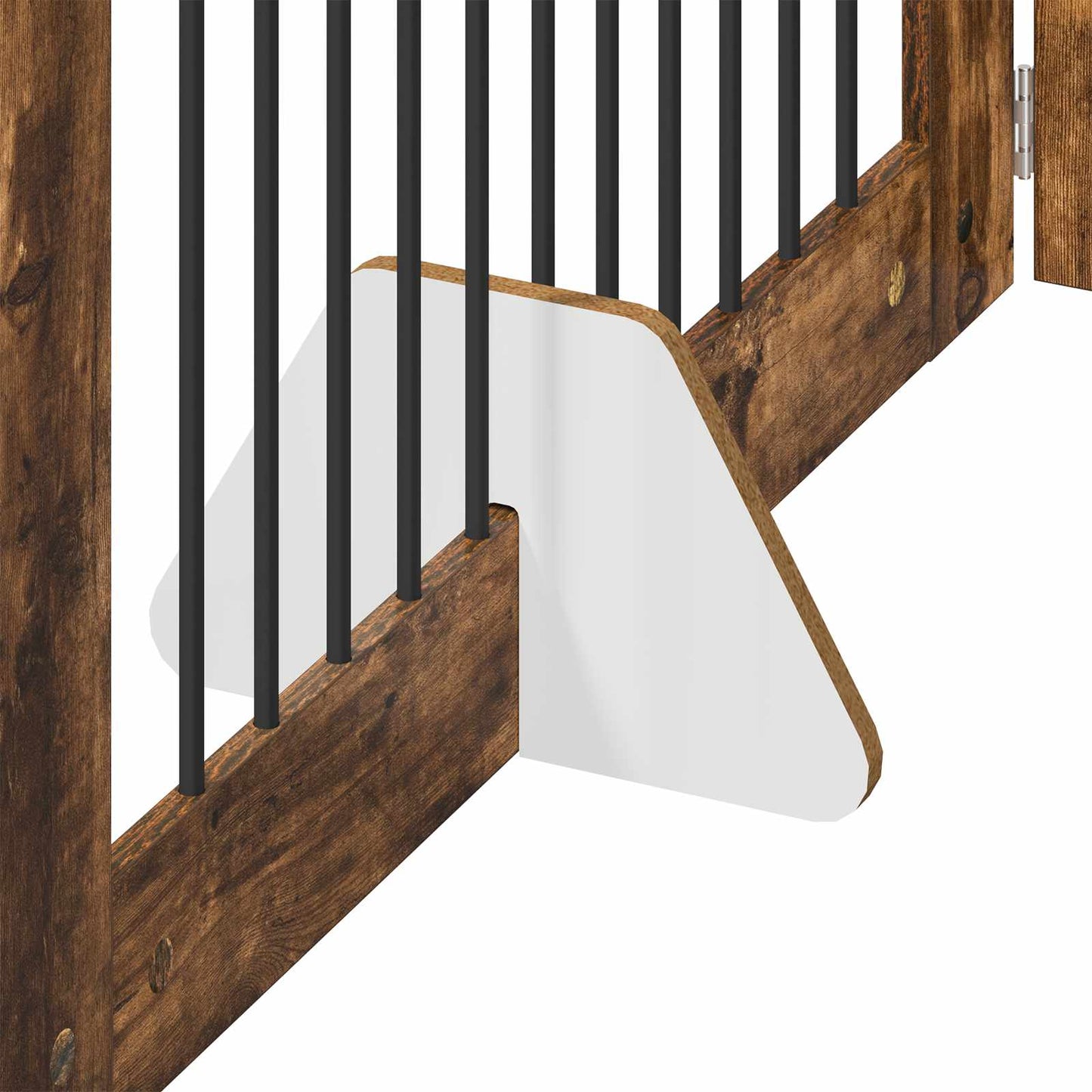 Foldable Dog Gate with Stands 4 pcs Smoked Oak 401 cm