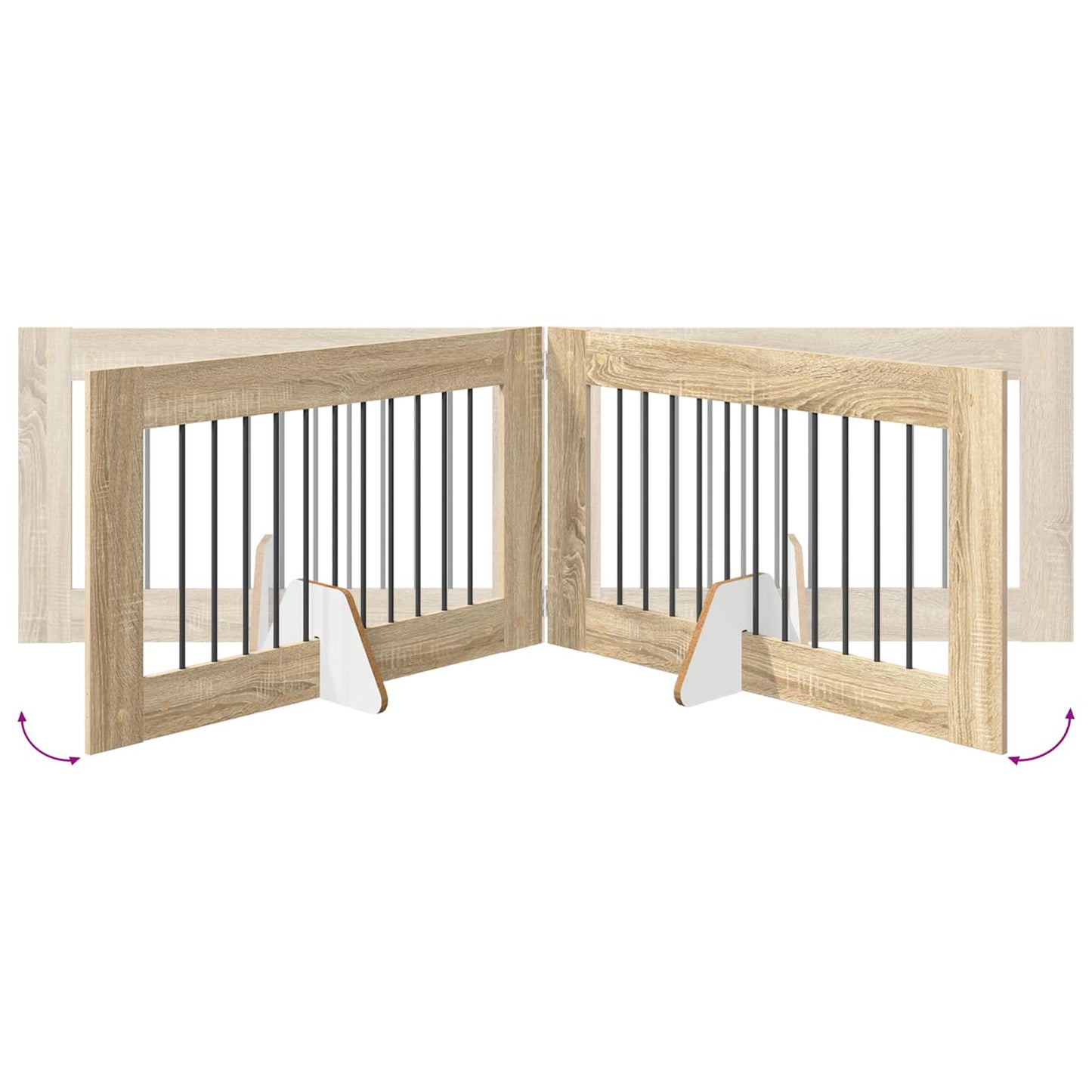 Foldable Dog Gate with Stands 6 pcs Sonoma Oak 602 cm