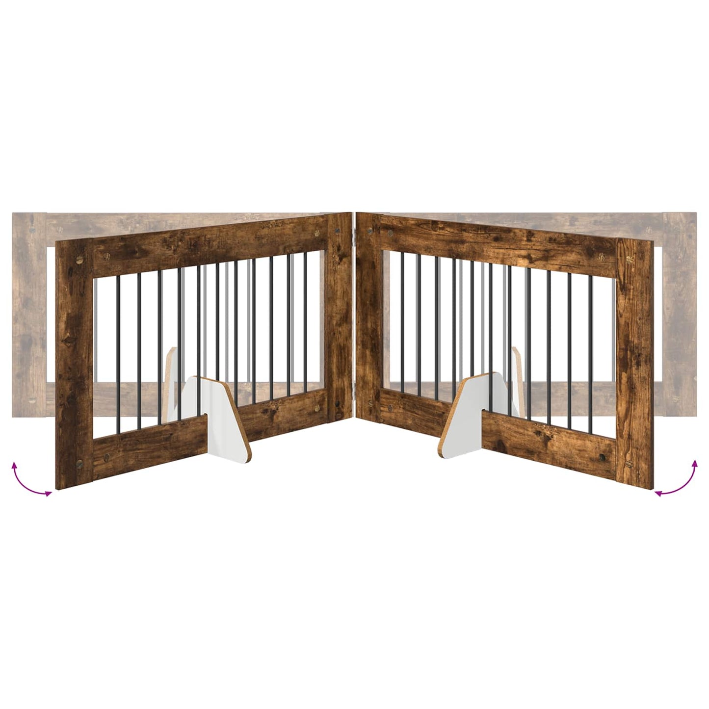 Foldable Dog Gate with Stands 6 pcs Smoked Oak 602 cm