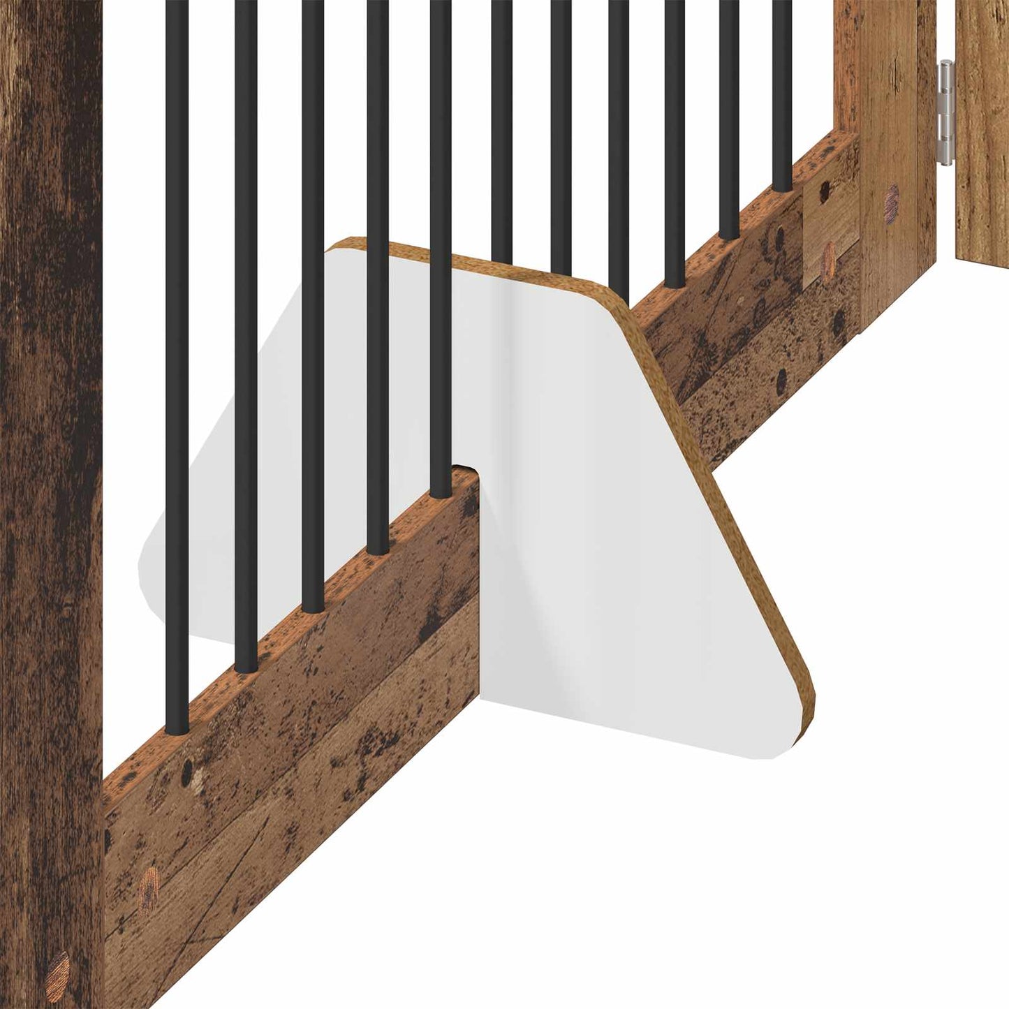 Dog Gate with Stands 6 pcs Old Wood 100 x 60 cm Engineered Wood