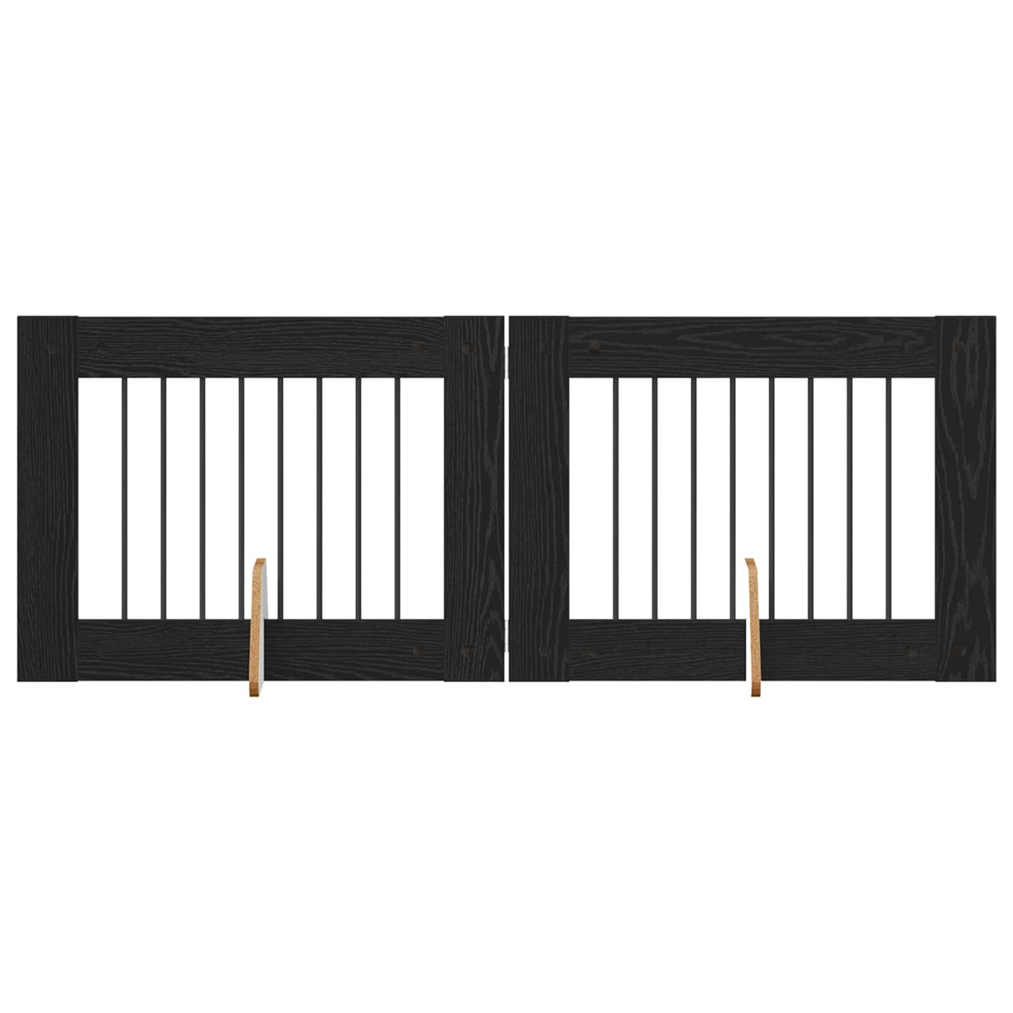 Dog Gate with Stands 2 pcs Black Oak 80 x 60 cm Engineered Wood