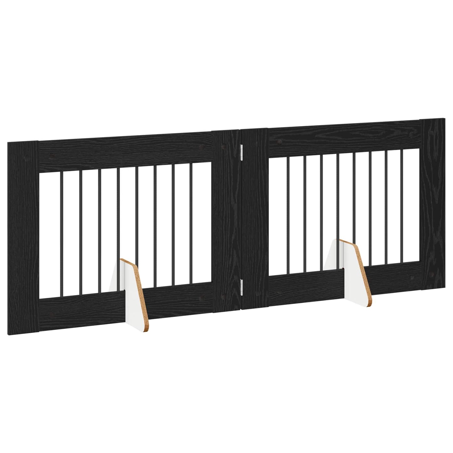 Dog Gate with Stands 2 pcs Black Oak 80 x 60 cm Engineered Wood