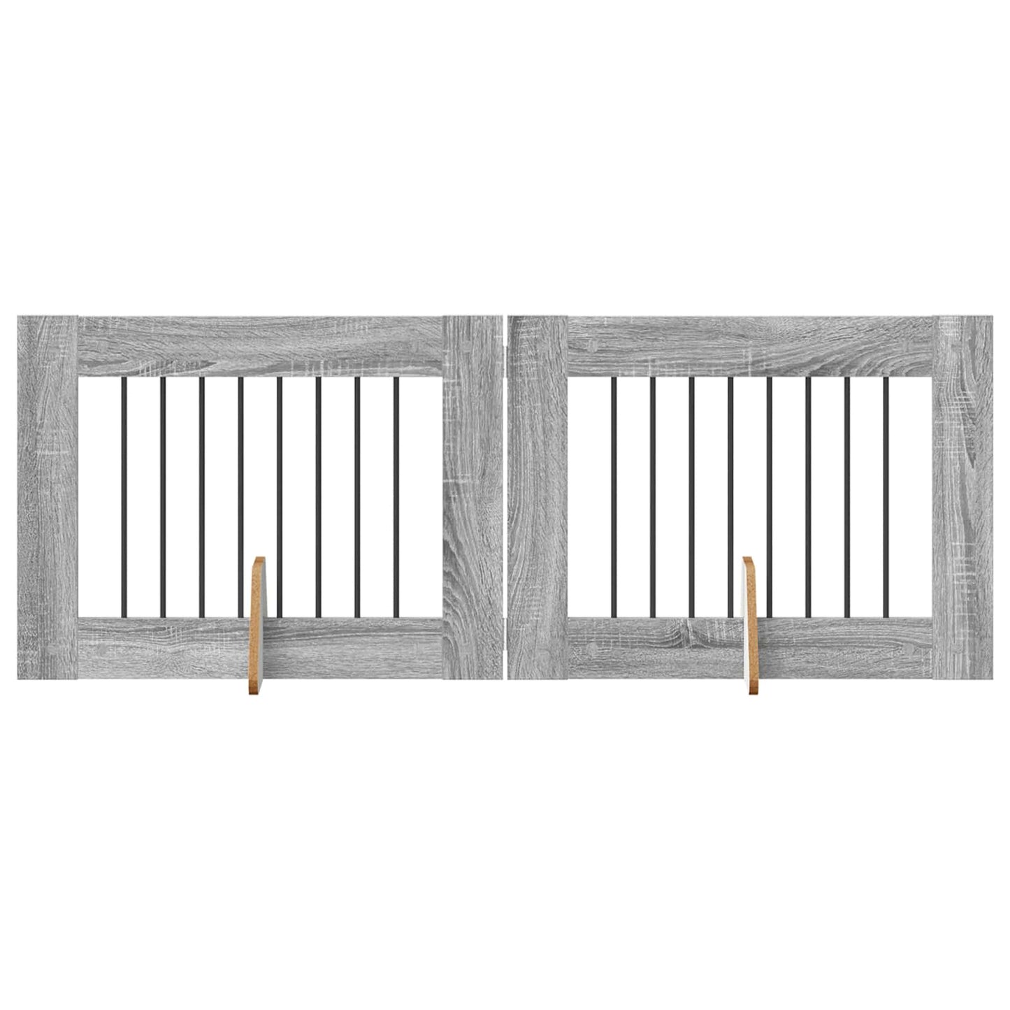 Dog Gate with Stands 2 pcs Grey Sonoma 80 x 60 cm