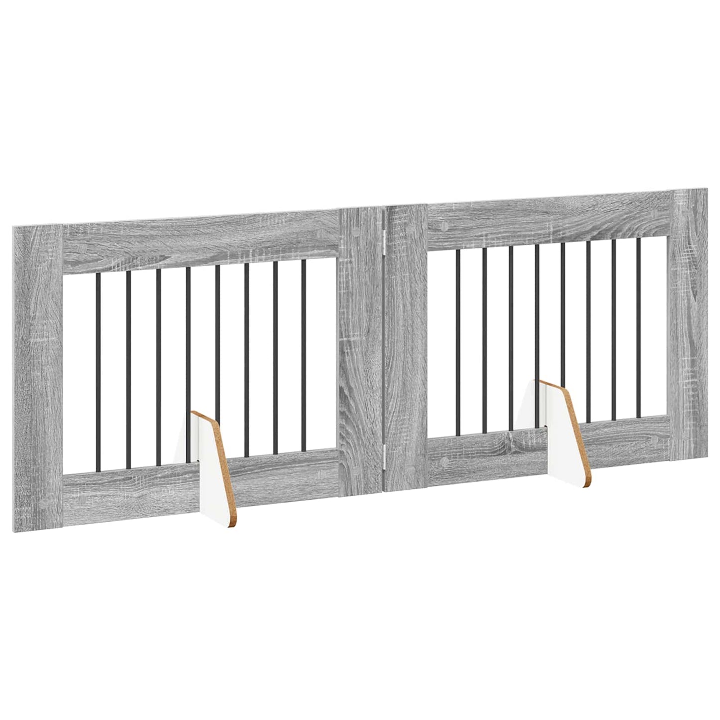 Dog Gate with Stands 2 pcs Grey Sonoma 80 x 60 cm