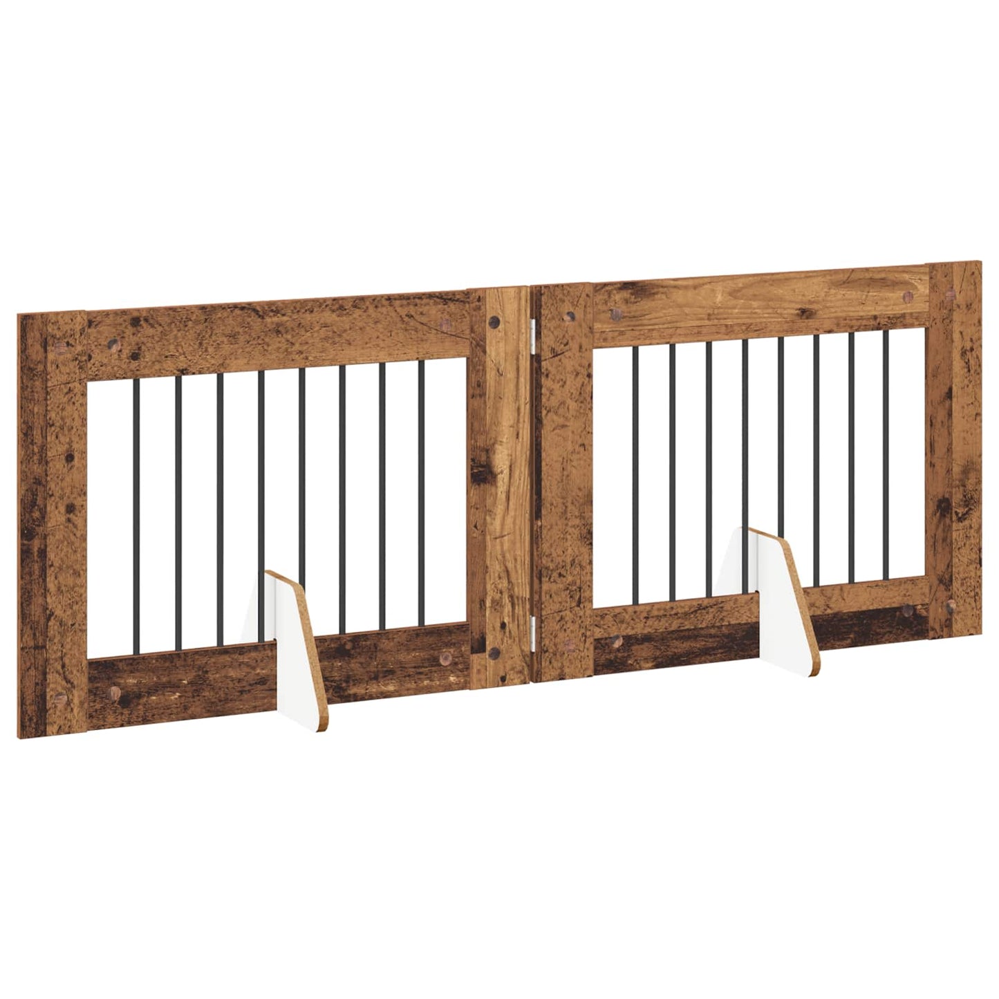 Dog Gate with Stands 2 pcs Old Wood 80 x 60 cm Engineered Wood