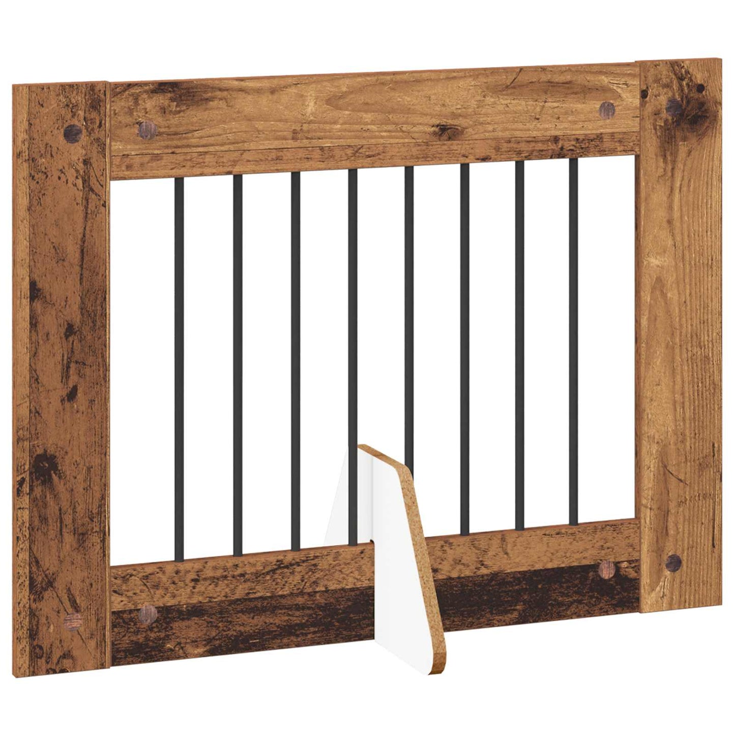 Dog Gate with Stands 4 pcs Old Wood 80 x 60 cm Engineered Wood