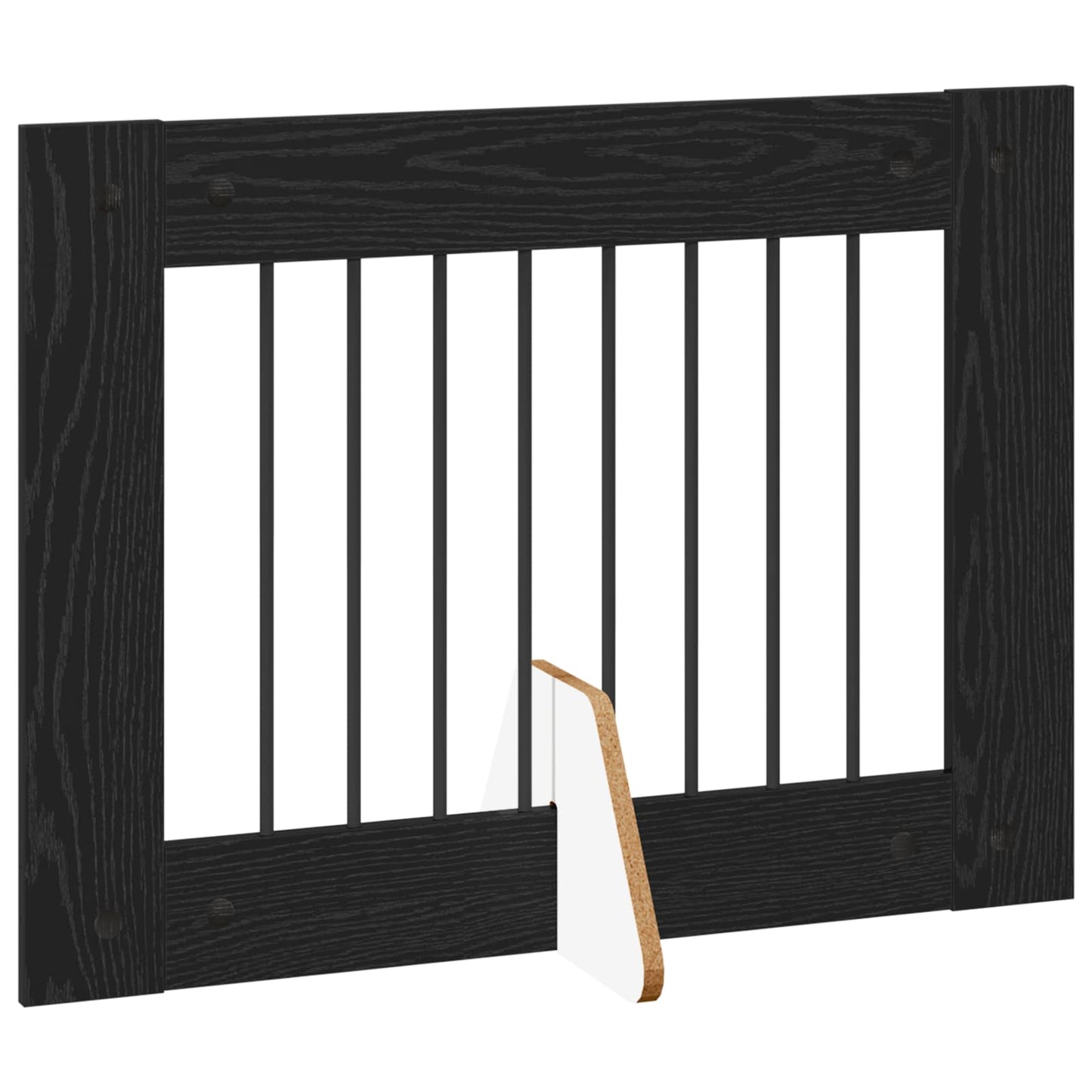 Foldable Dog Gate with Stands 6 pcs Black Oak 482 cm