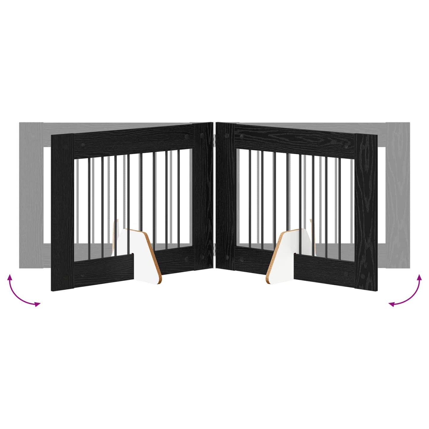 Foldable Dog Gate with Stands 6 pcs Black Oak 482 cm