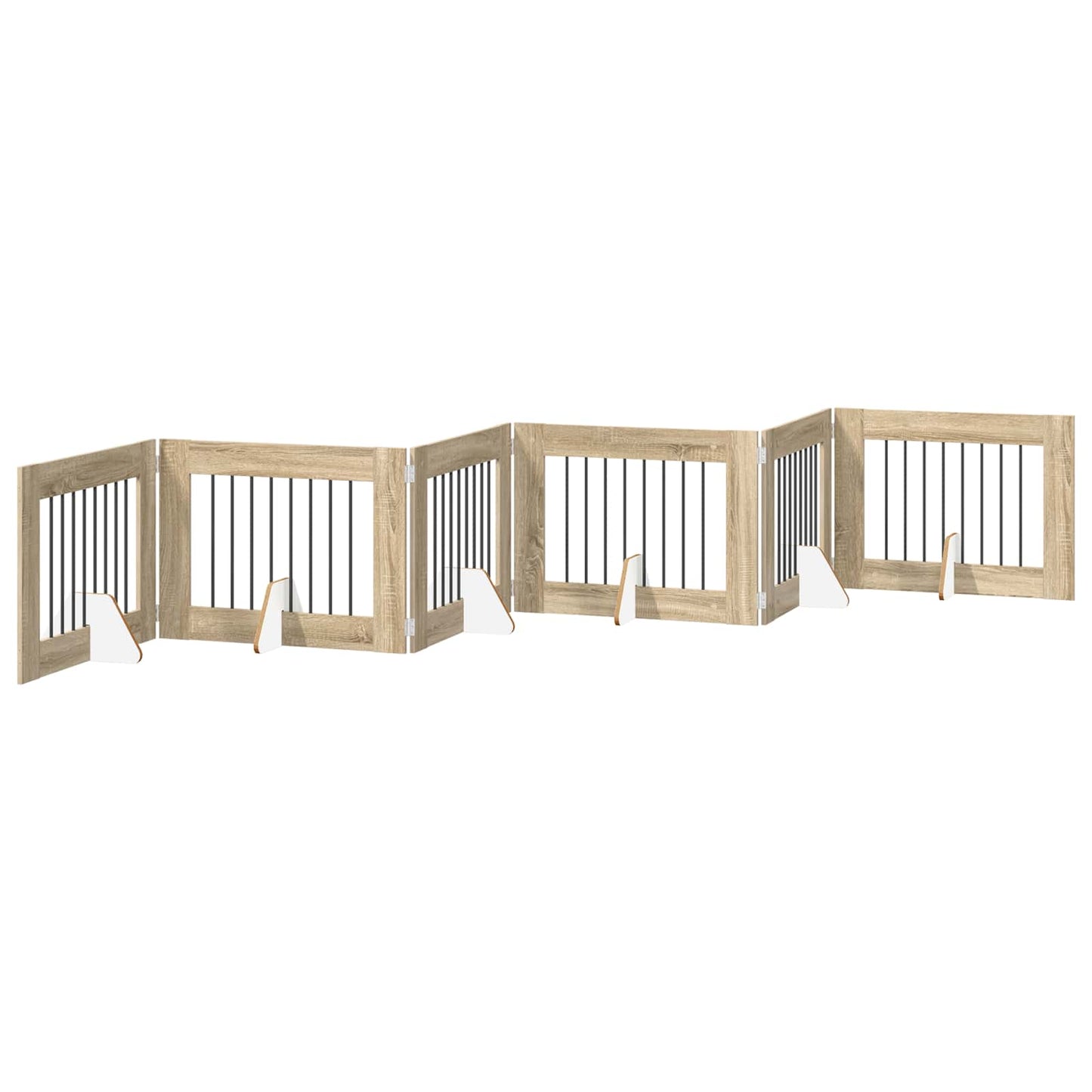 Foldable Dog Gate with Stands 6 pcs Sonoma Oak 482 cm