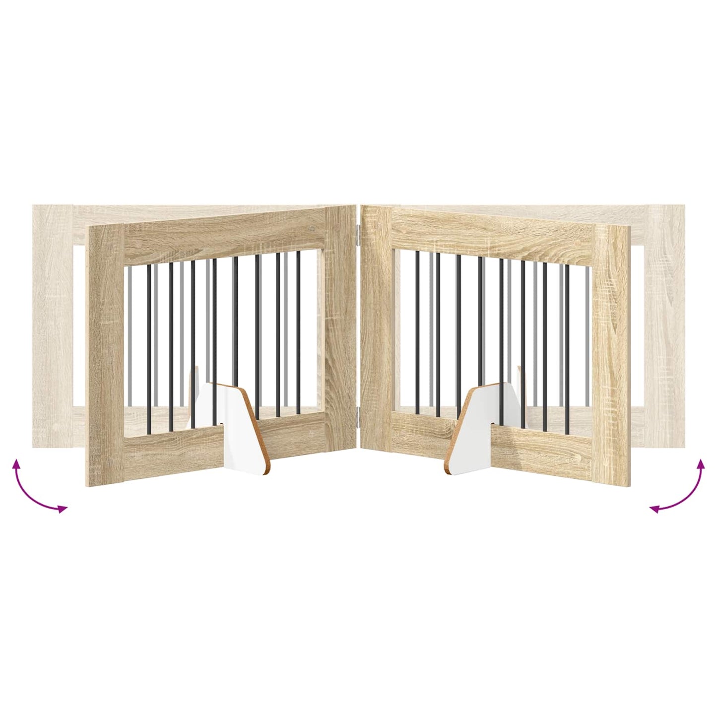 Foldable Dog Gate with Stands 6 pcs Sonoma Oak 482 cm