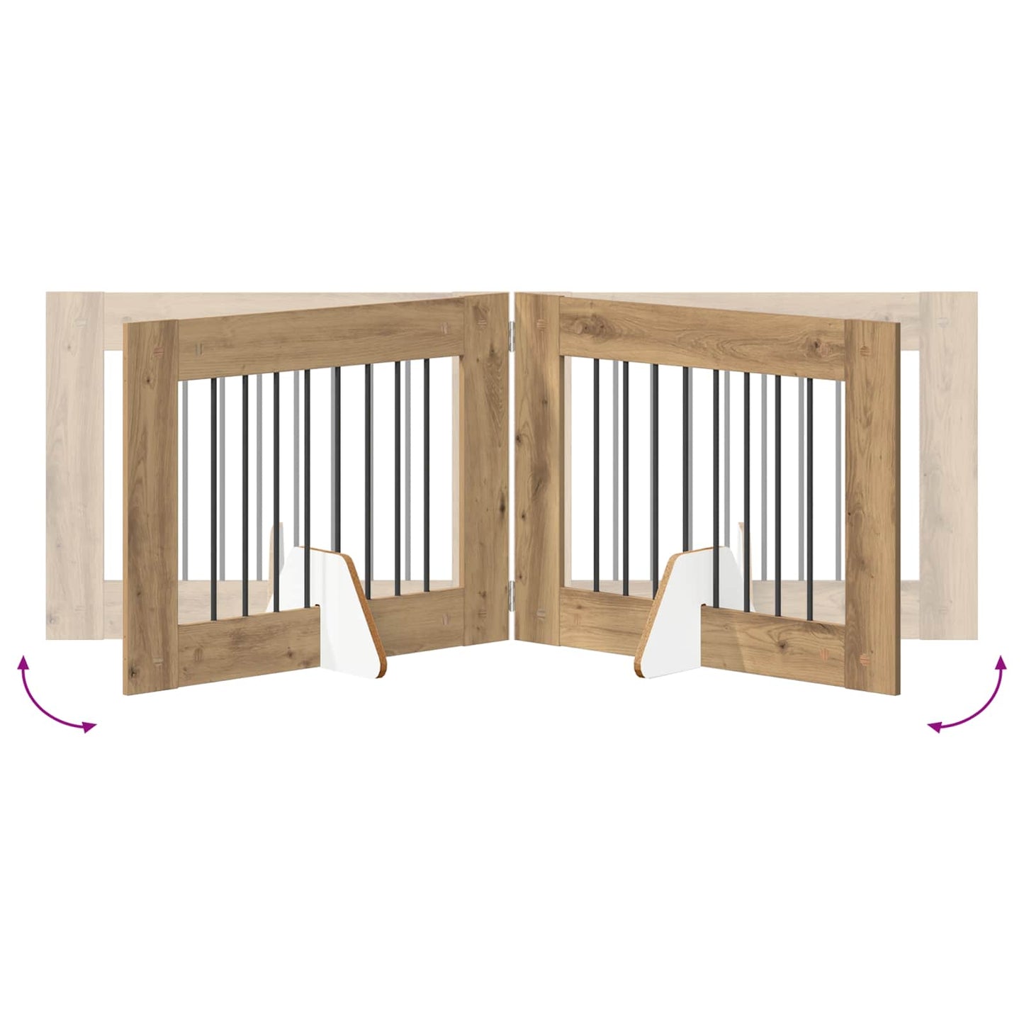 Foldable Dog Gate with Stands 6 pcs Artisan Oak 482 cm