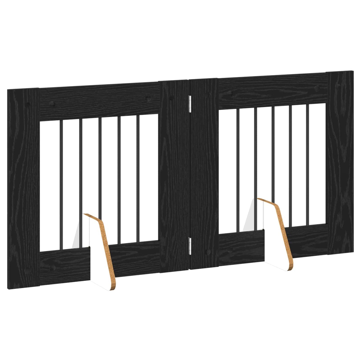 Dog Gate with Stands 2 pcs Black Oak 60 x 60 cm Engineered Wood