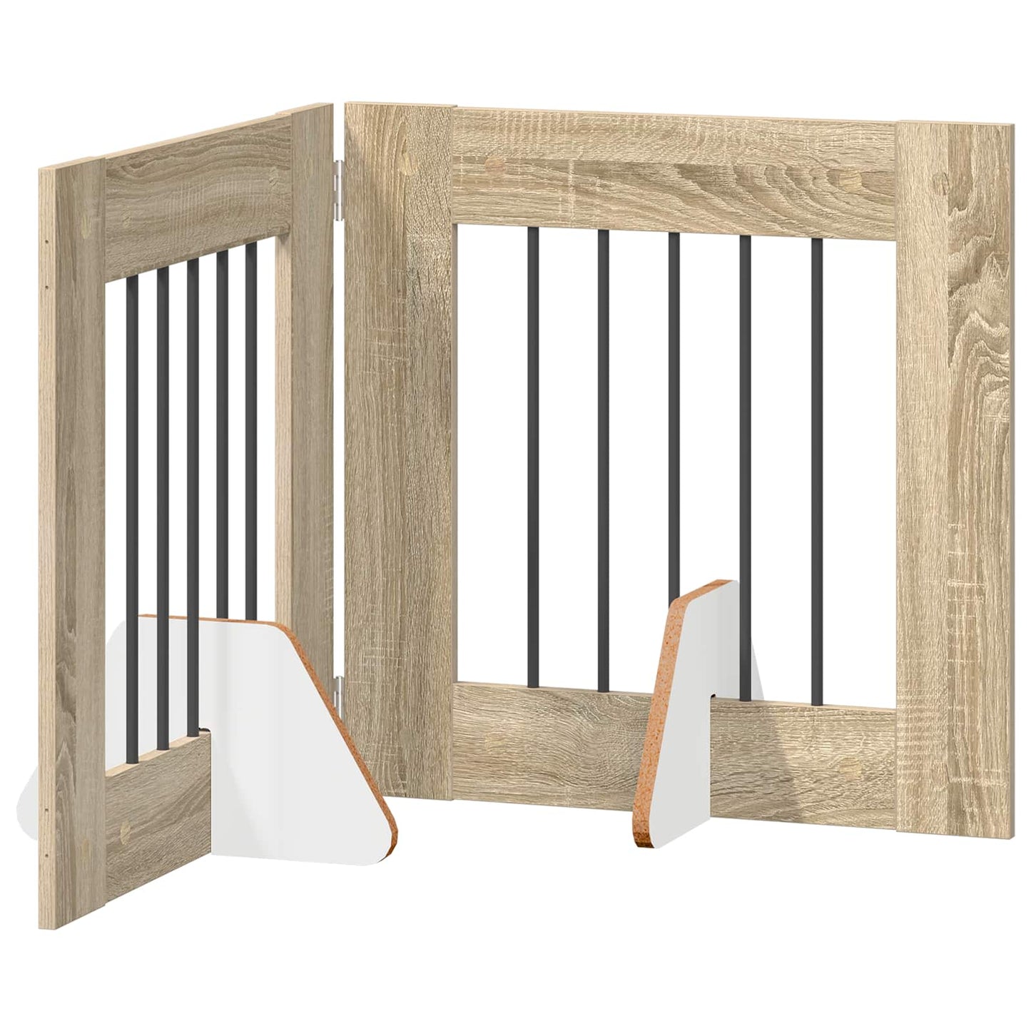 Foldable Dog Gate with Stands 2 pcs Sonoma Oak 120.5 cm