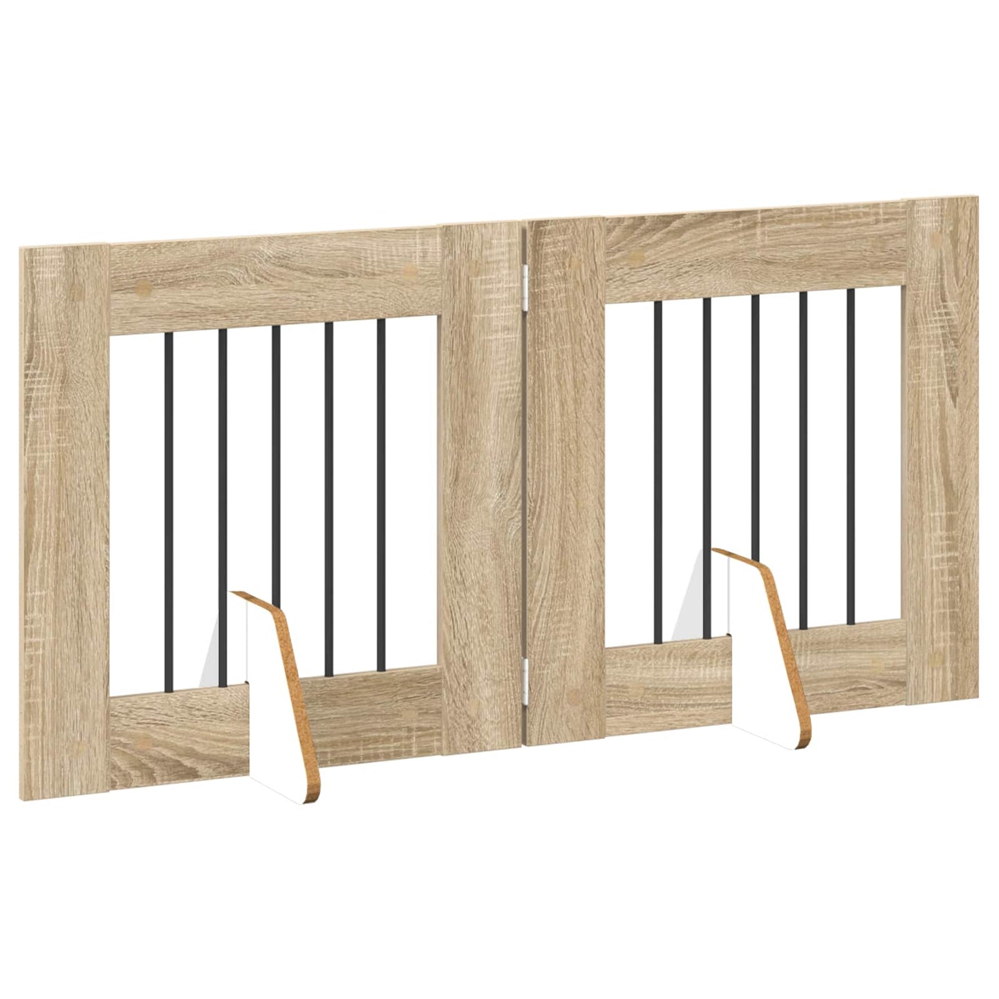 Foldable Dog Gate with Stands 2 pcs Sonoma Oak 120.5 cm
