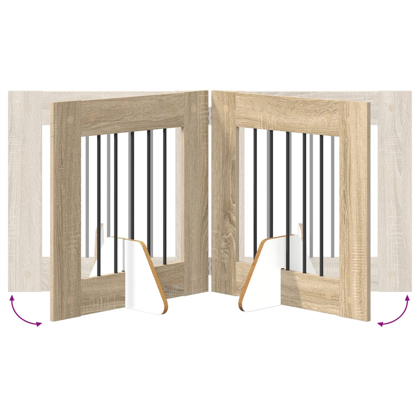 Foldable Dog Gate with Stands 2 pcs Sonoma Oak 120.5 cm