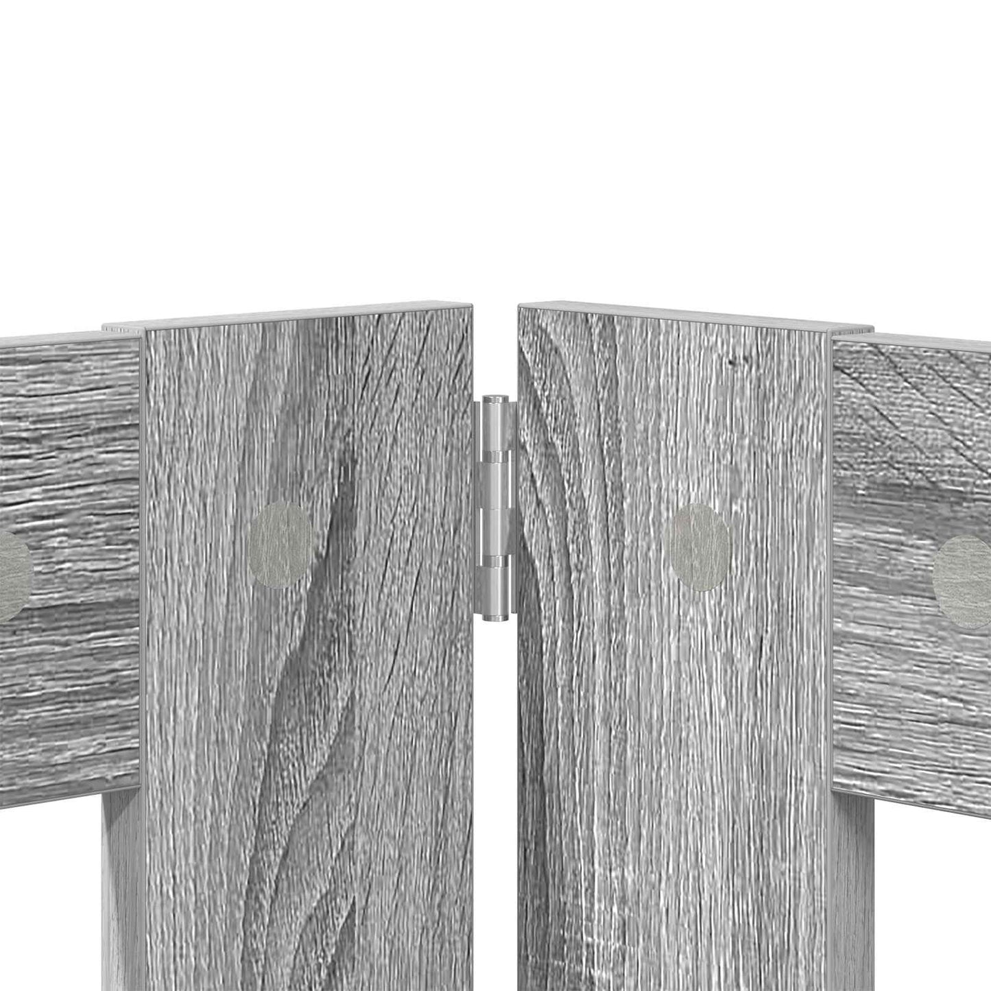 Foldable Dog Gate with Stands 2 pcs Grey Sonoma 120.5 cm