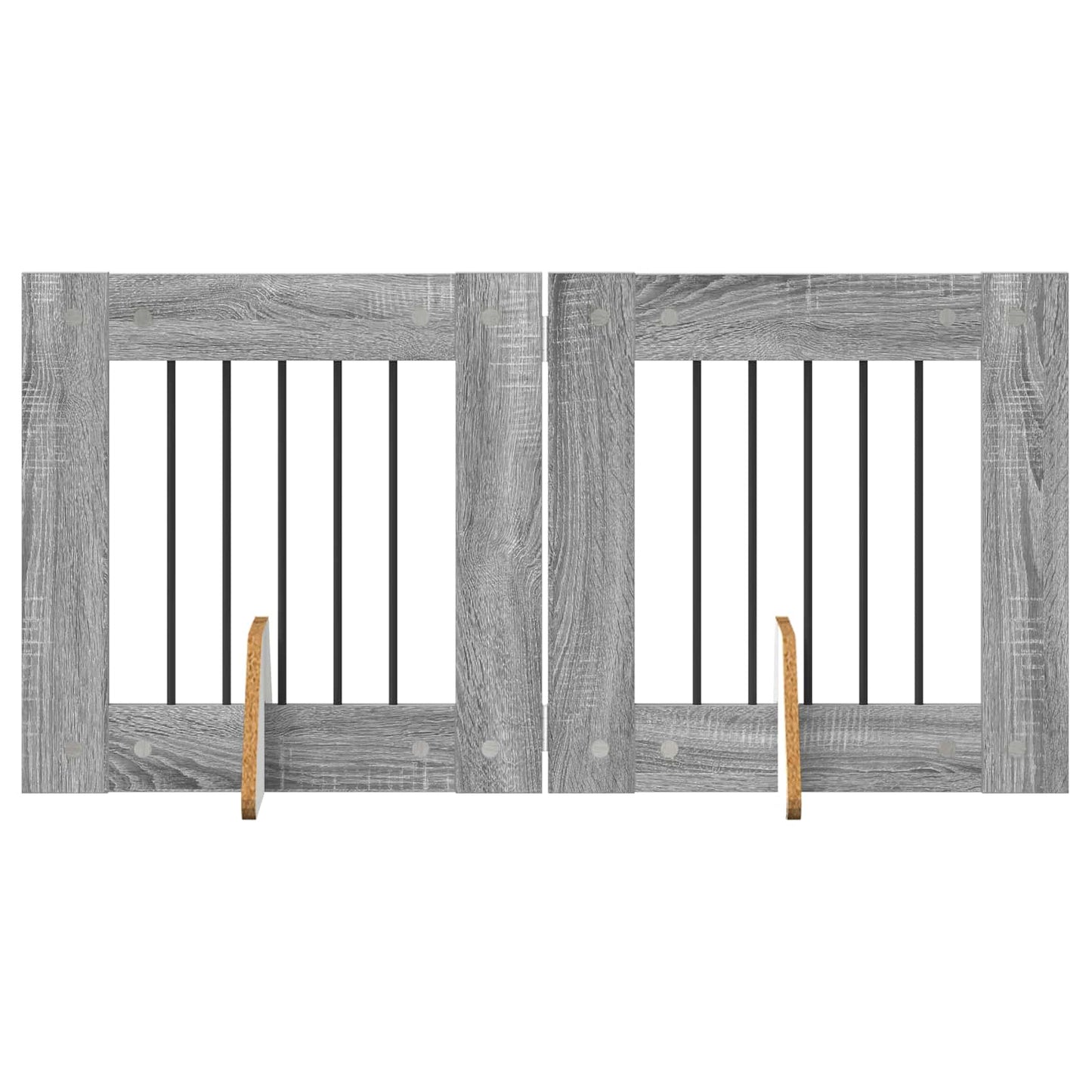 Dog Gate with Stands 2 pcs Grey Sonoma 60 x 60 cm
