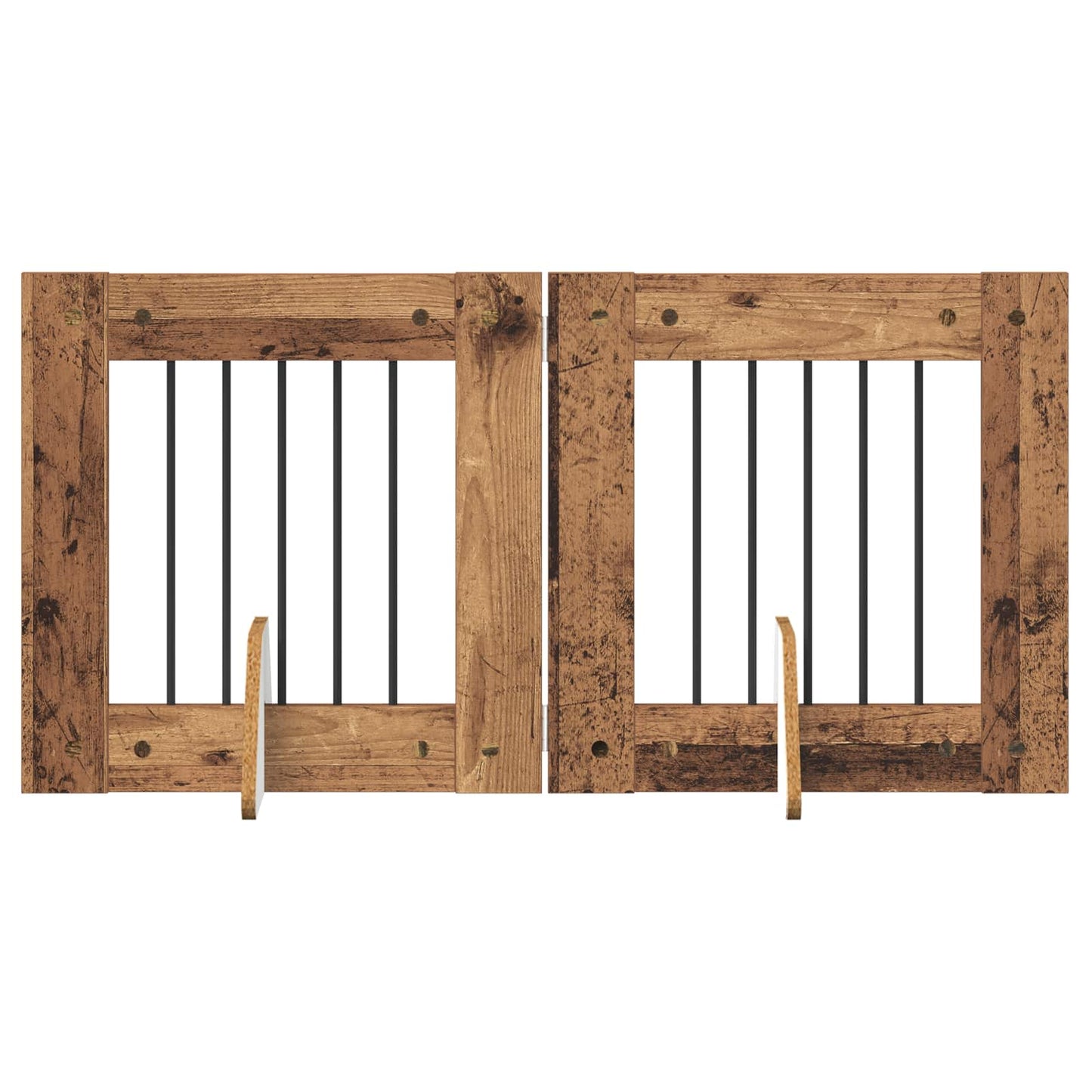 Dog Gate with Stands 2 pcs Old Wood 60 x 60 cm Engineered Wood