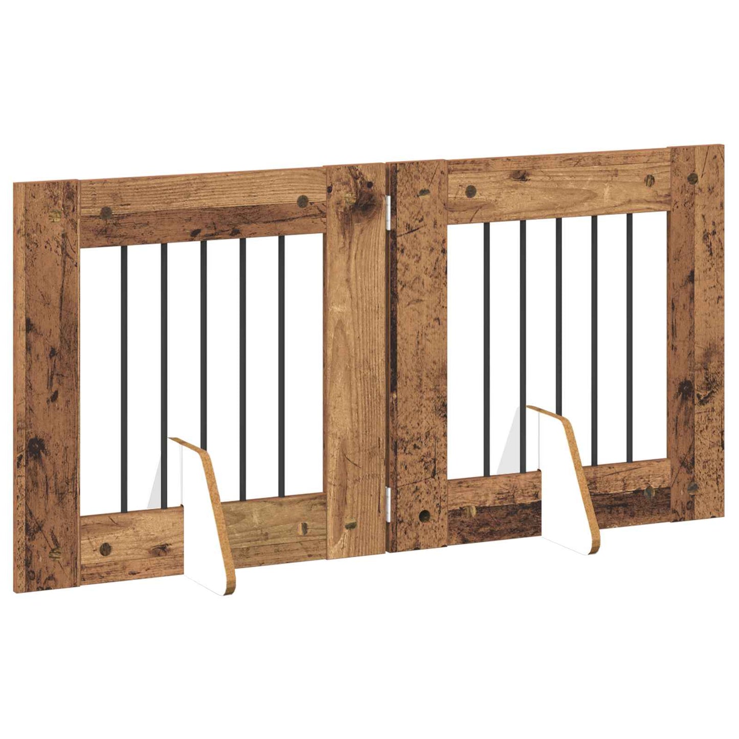 Dog Gate with Stands 2 pcs Old Wood 60 x 60 cm Engineered Wood