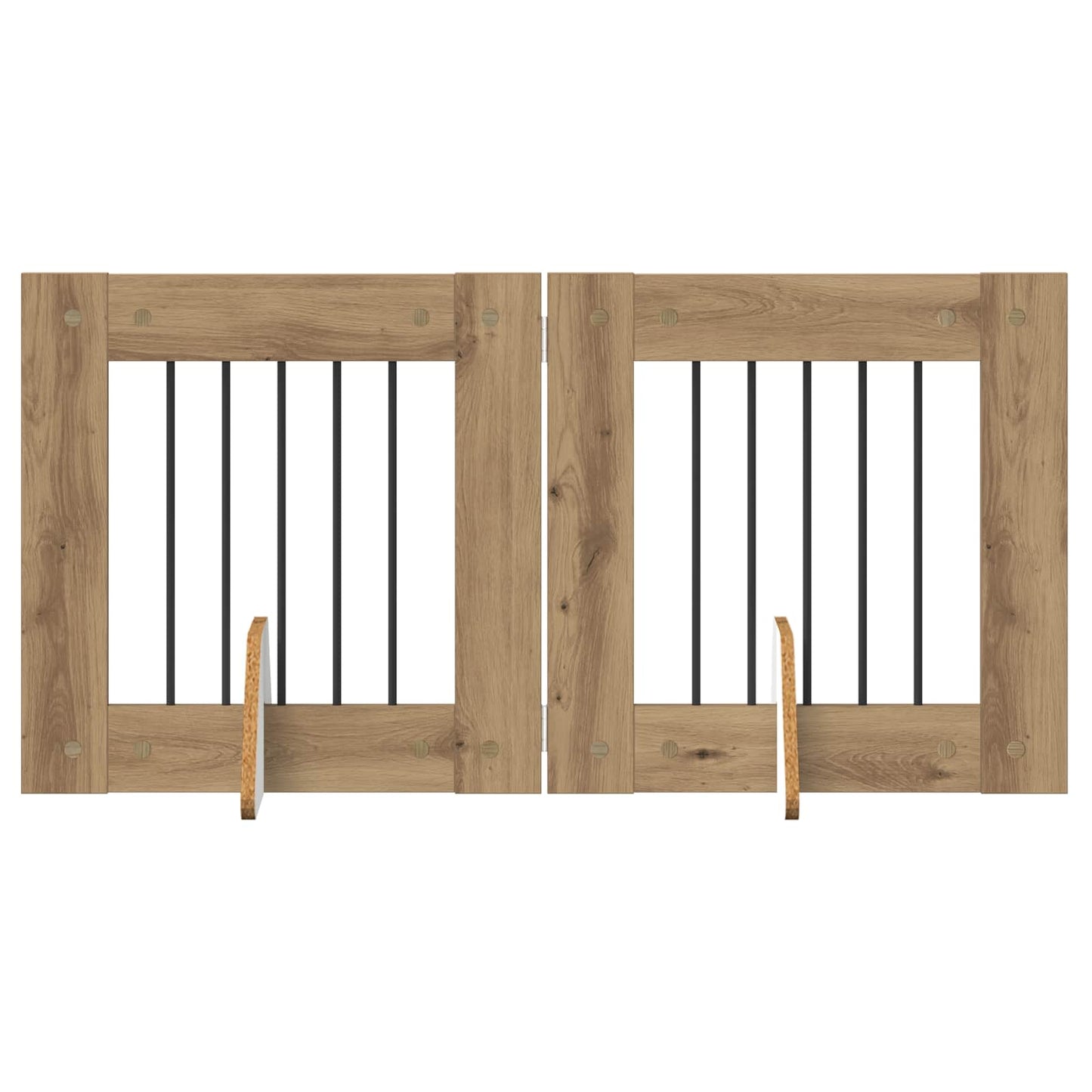 Foldable Dog Gate with Stands 2 pcs Artisan Oak 120.5 cm