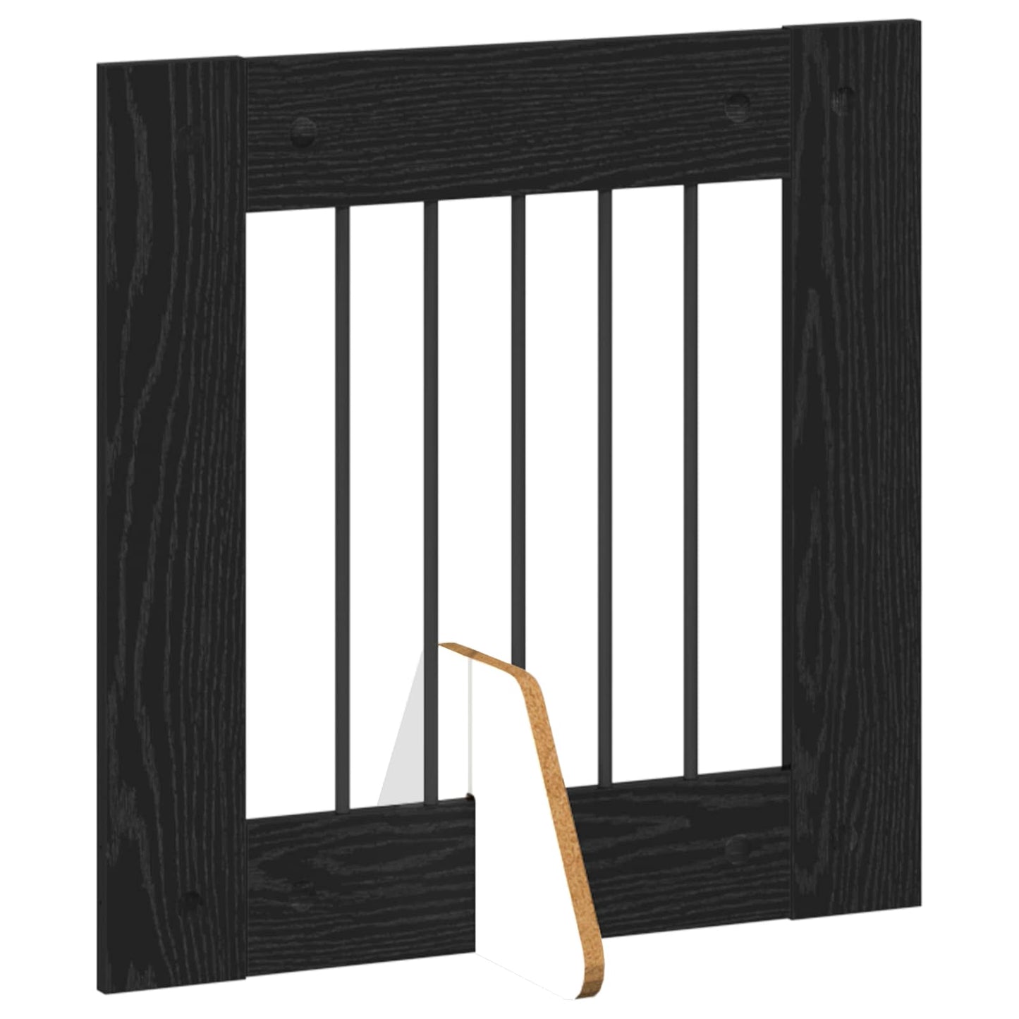 Foldable Dog Gate with Stands 4 pcs Black Oak 241 cm