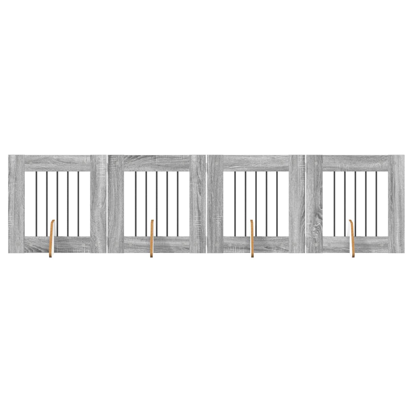 Dog Gate with Stands 4 pcs Grey Sonoma 60 x 60 cm