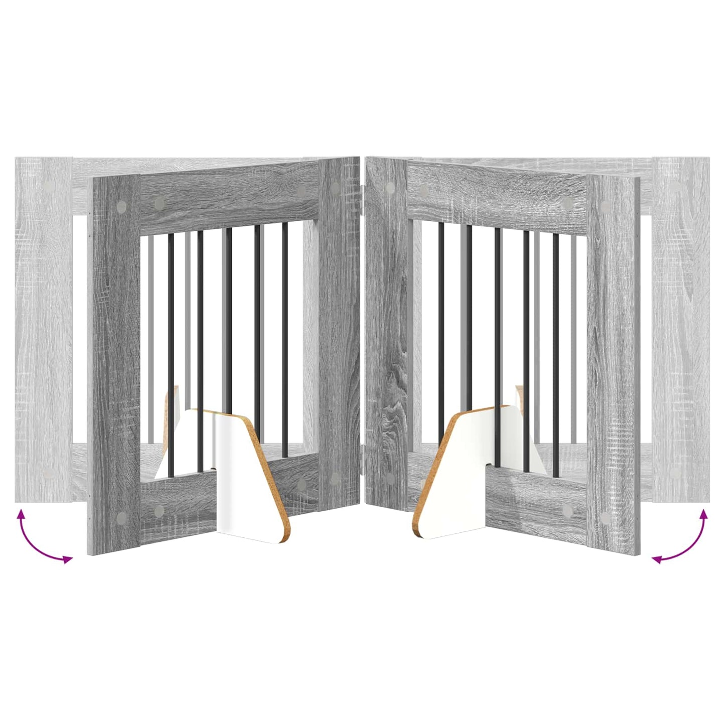 Foldable Dog Gate with Stands 6 pcs Grey Sonoma 362 cm