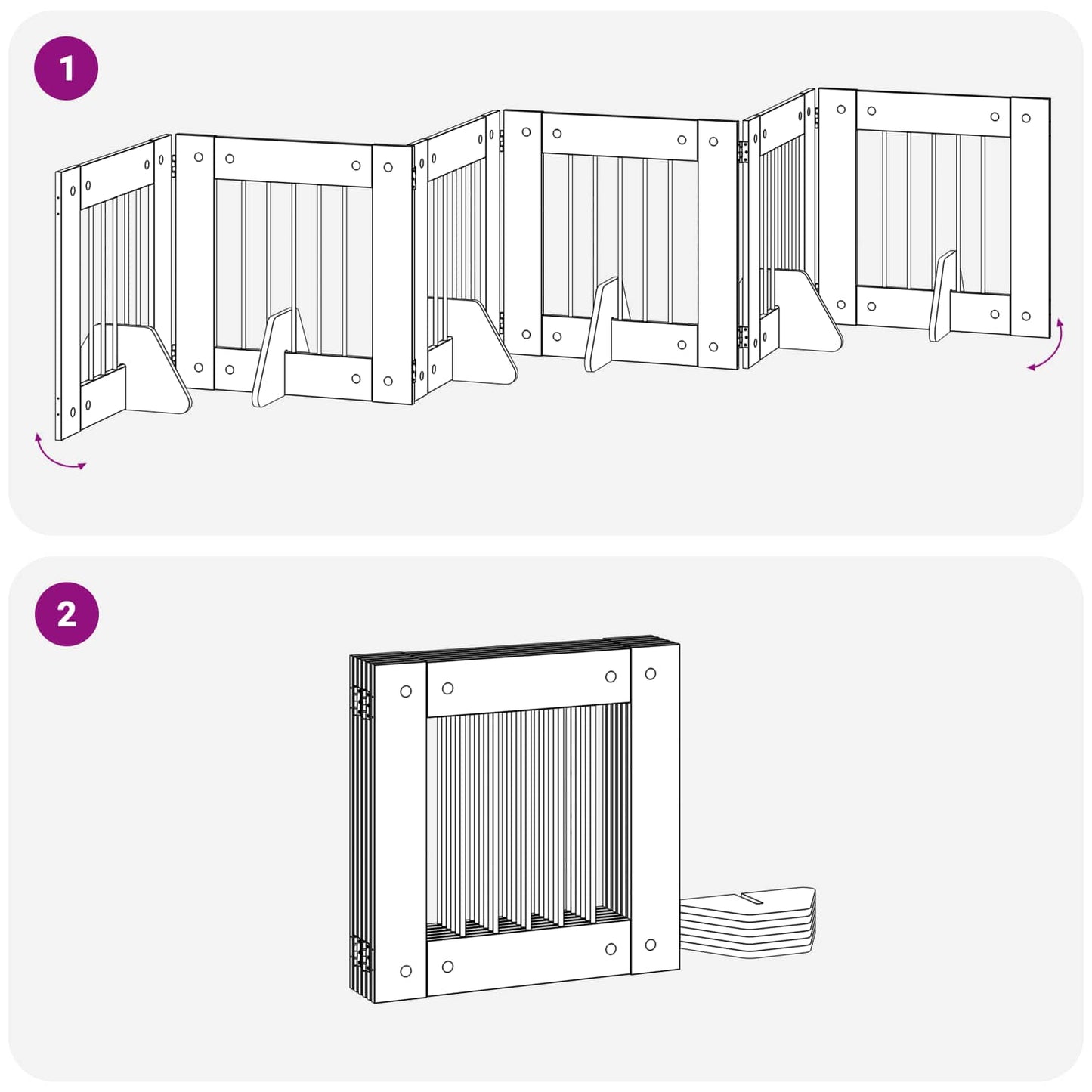 Dog Gate with Stands 6 pcs Grey Sonoma 60 x 60 cm