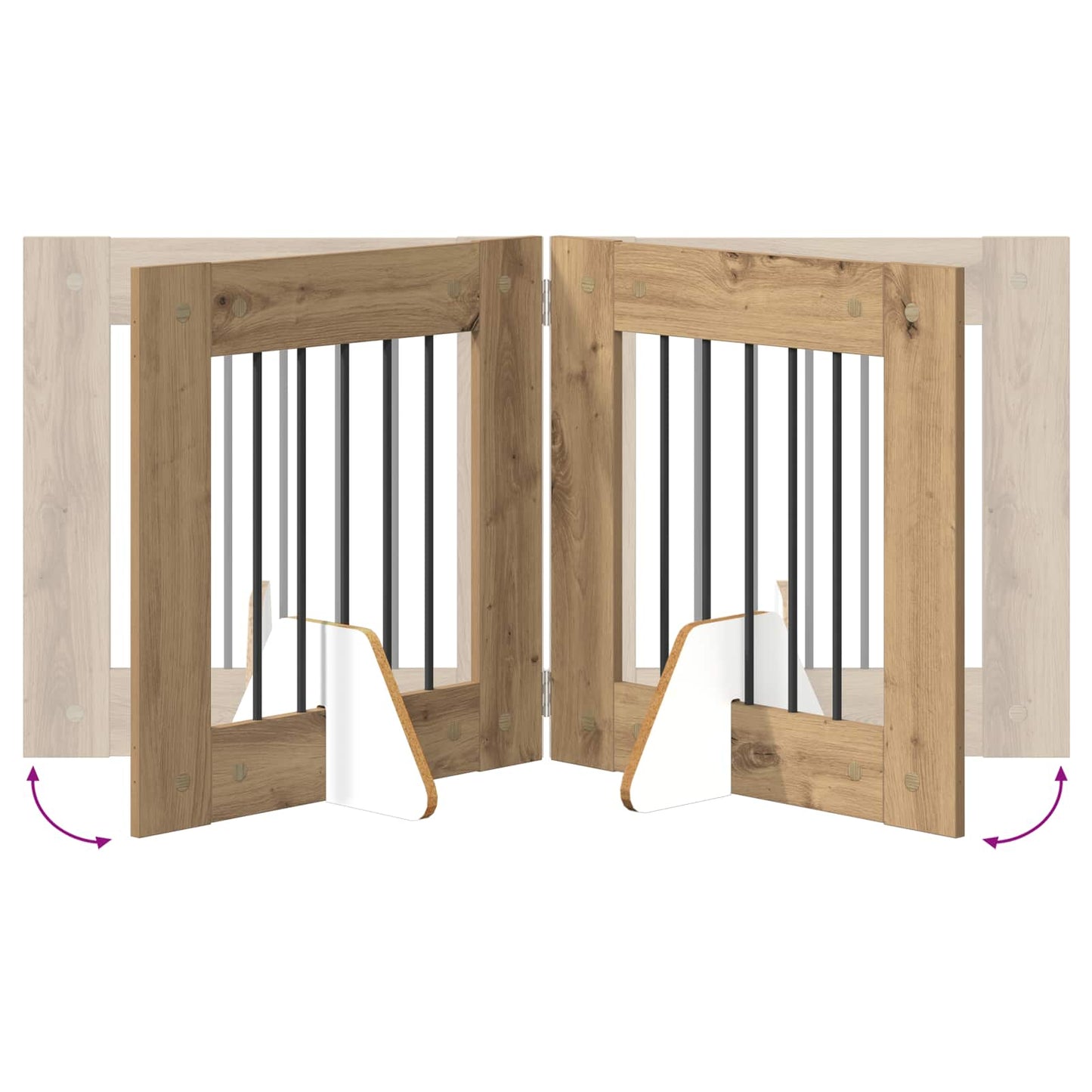 Foldable Dog Gate with Stands 6 pcs Artisan Oak 362 cm