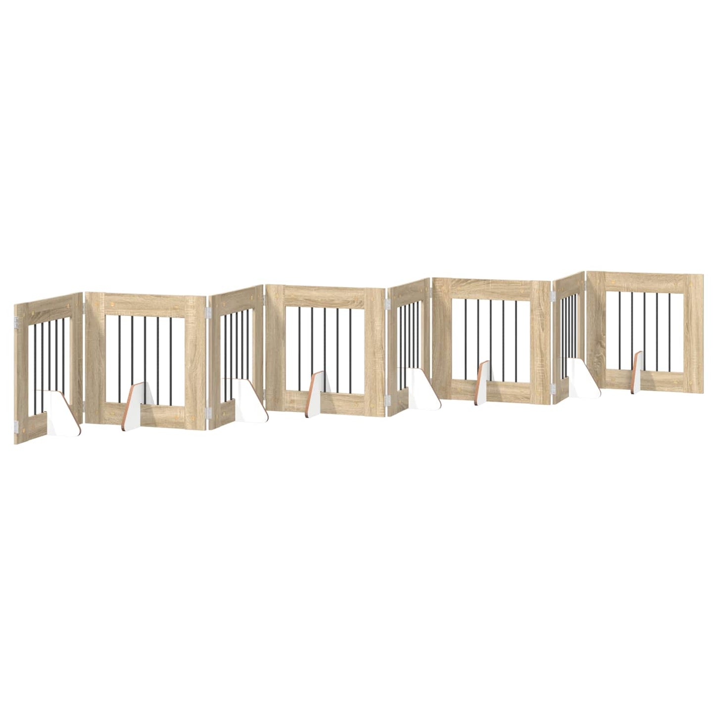 Foldable Dog Gate with Stands 8 pcs Sonoma Oak 60 cm