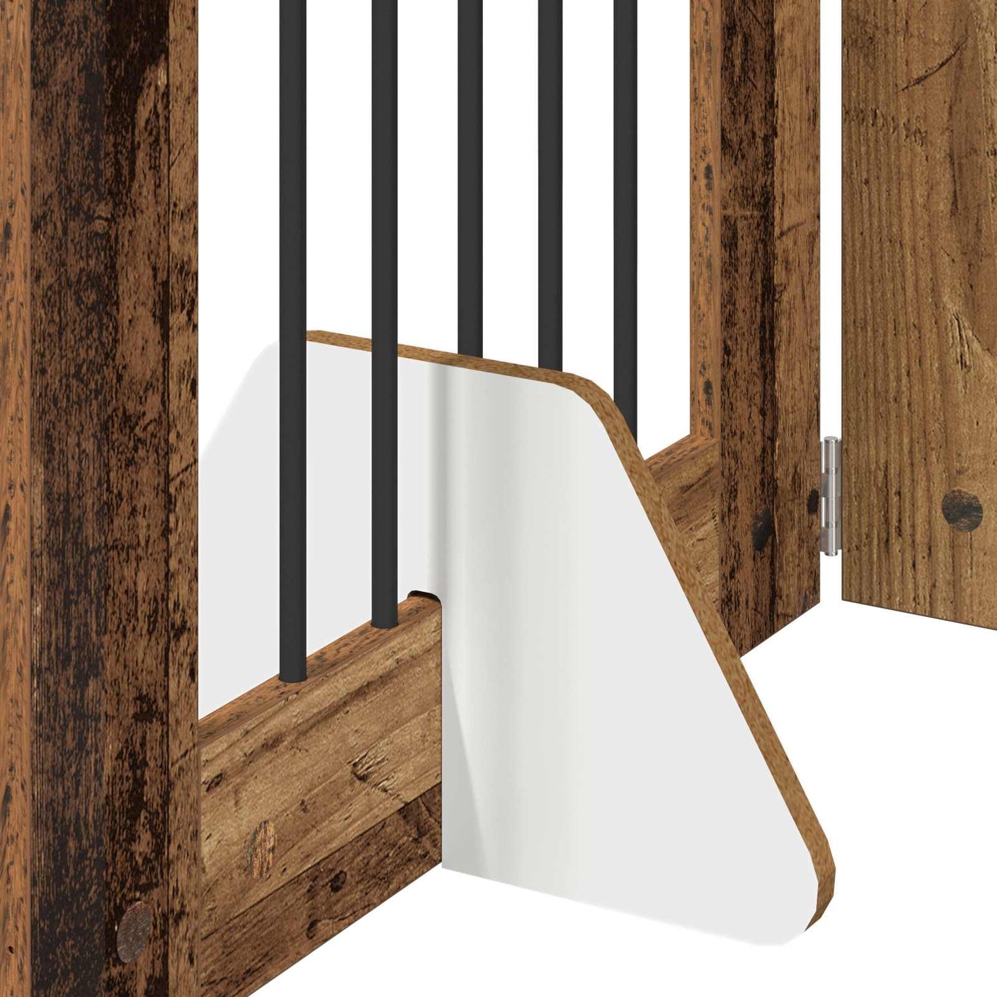 Dog Gate with Stands 8 pcs Old Wood 60 x 60 cm Engineered Wood