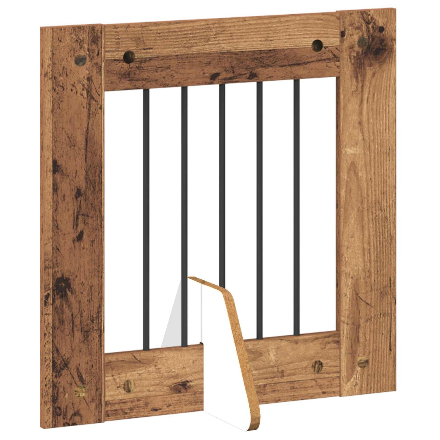 Dog Gate with Stands 8 pcs Old Wood 60 x 60 cm Engineered Wood